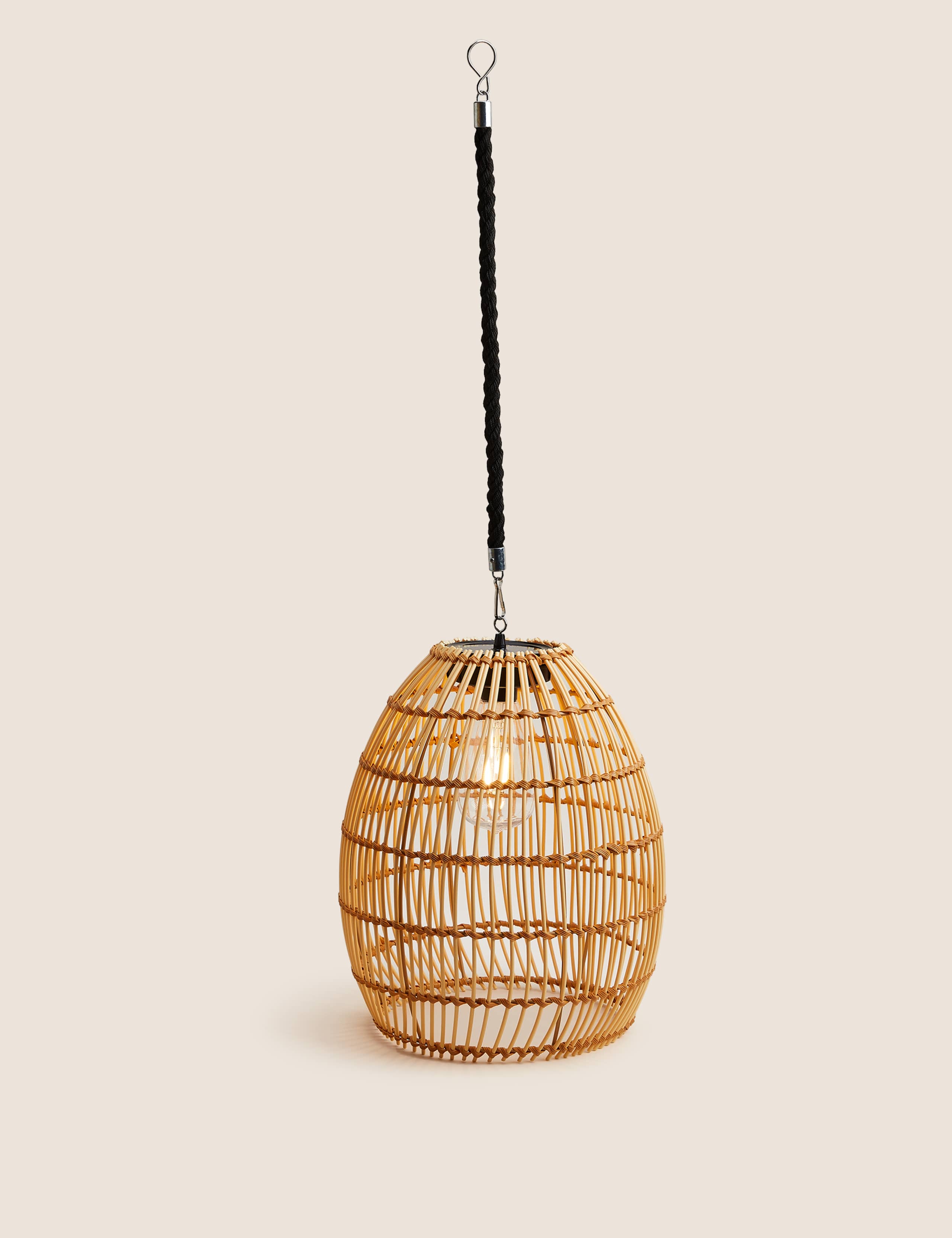 Outdoor Rattan Solar Pendant Light 2 of 3