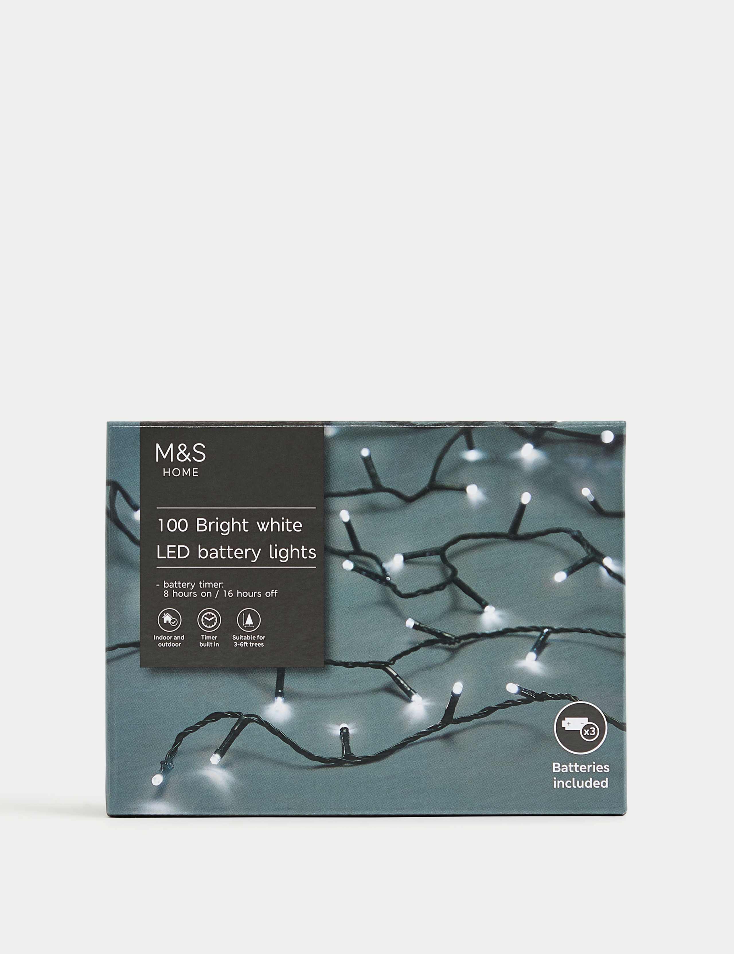 100 Bright White LED Battery Lights 3 of 4