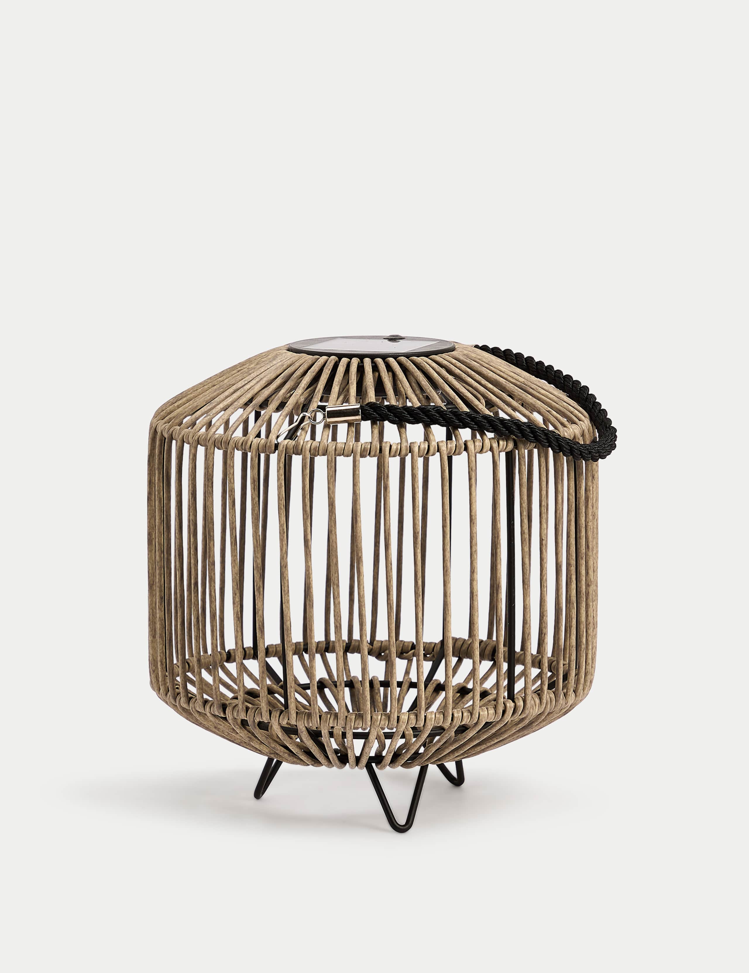Small Warm White LED Woven Solar Lantern 2 of 4