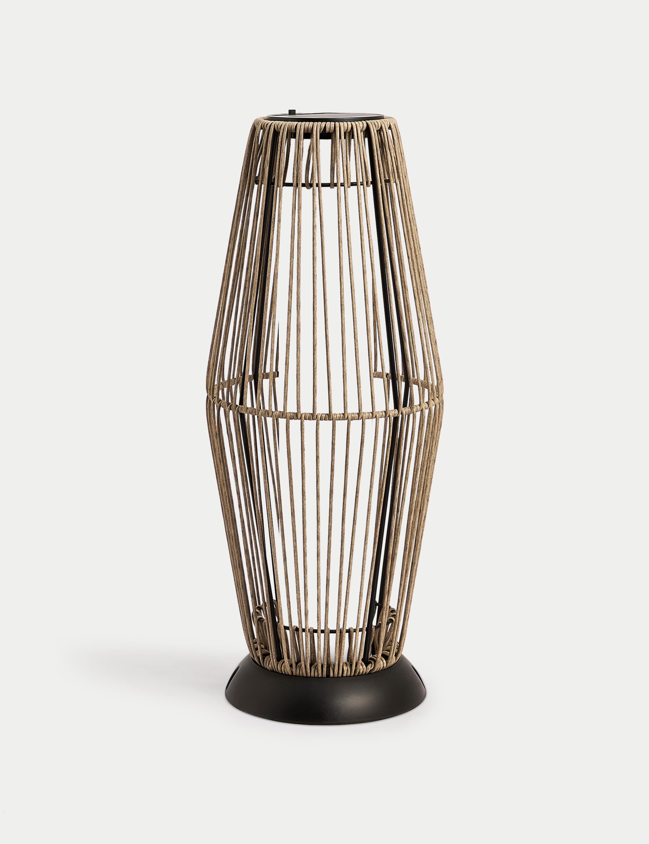 Large Warm White LED Woven Solar Lantern 2 of 4