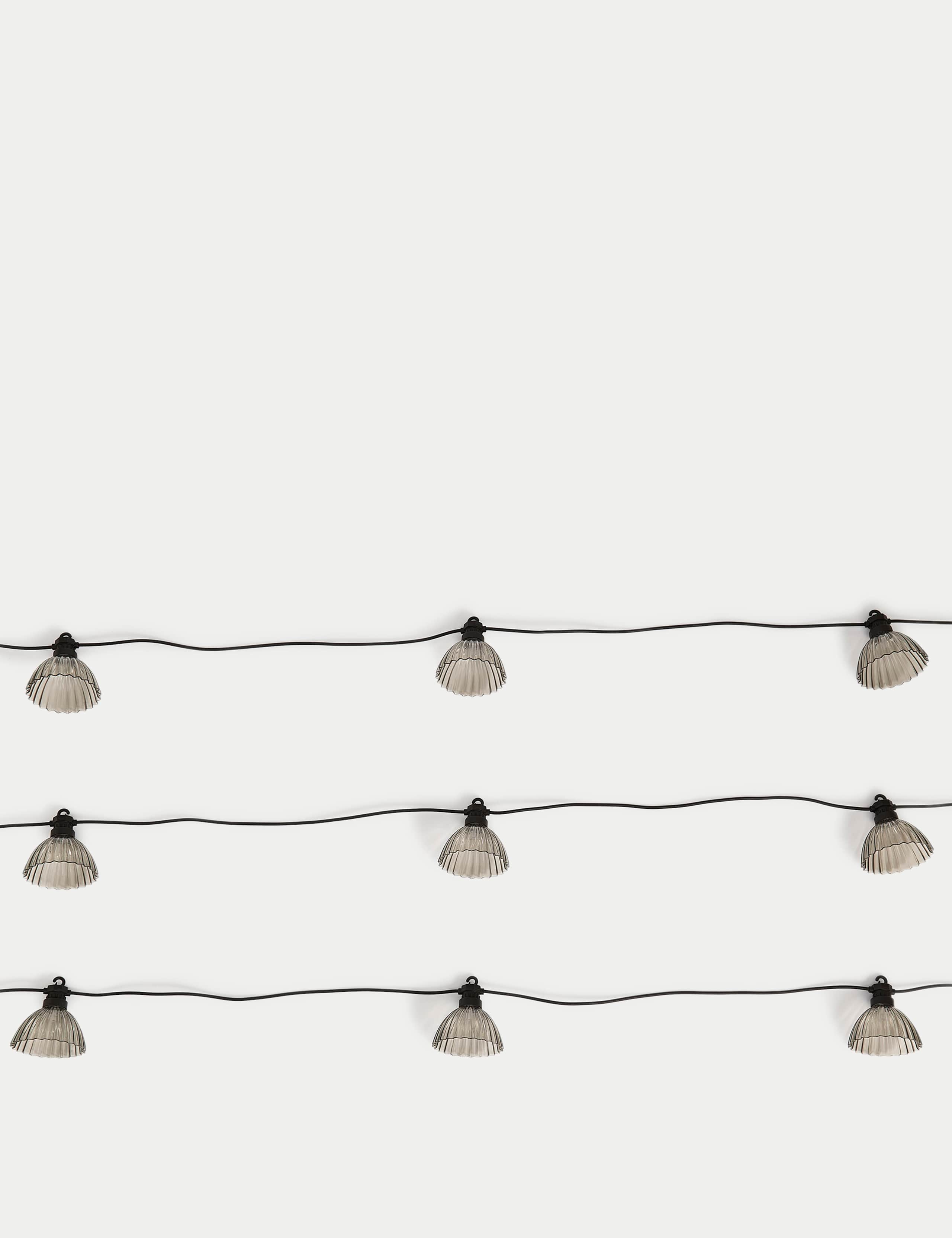 10 Warm White Fluted Solar String Lights 2 of 4