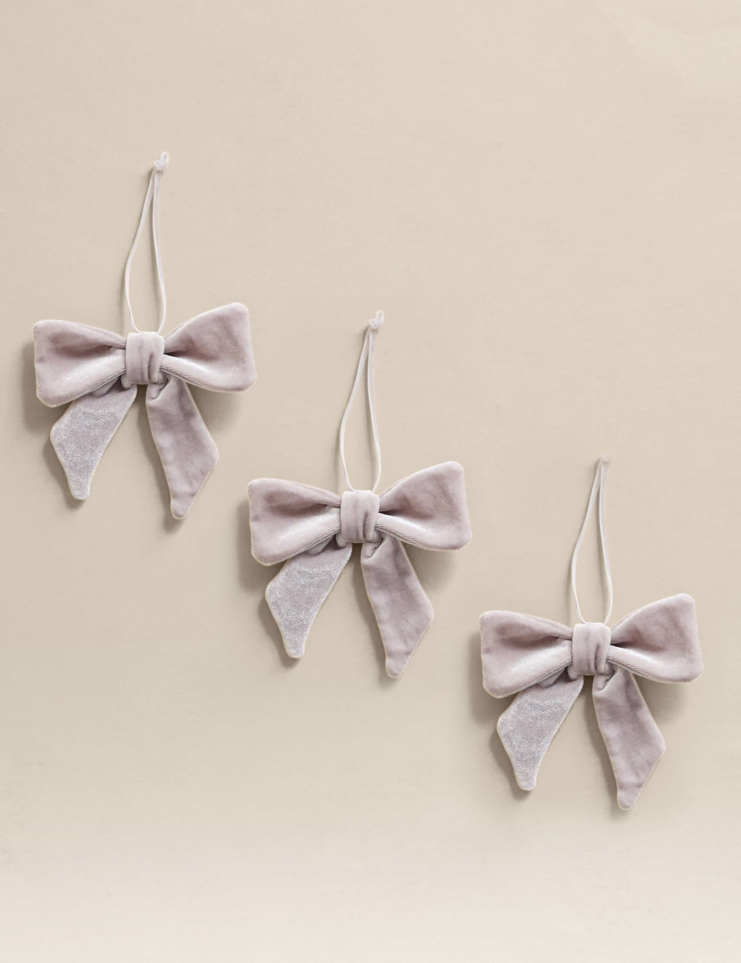 3pk Velvet Hanging Bow Decorations 1 of 2