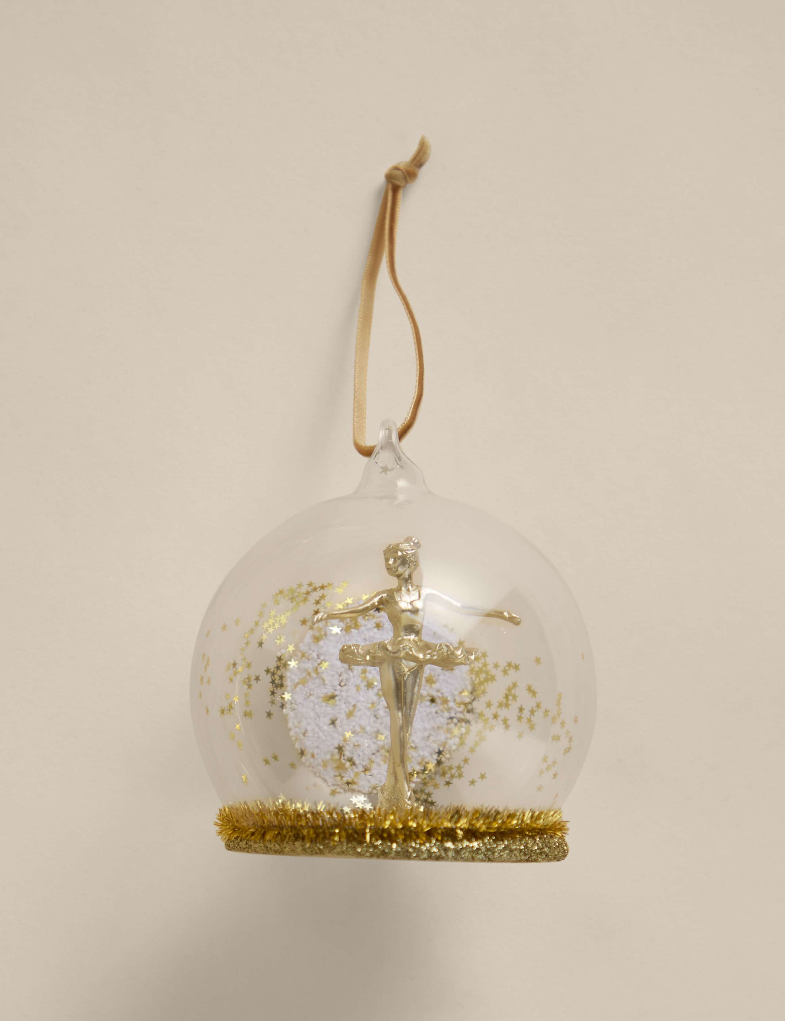 Gold Hanging Ballerina Cloche Decoration 1 of 2