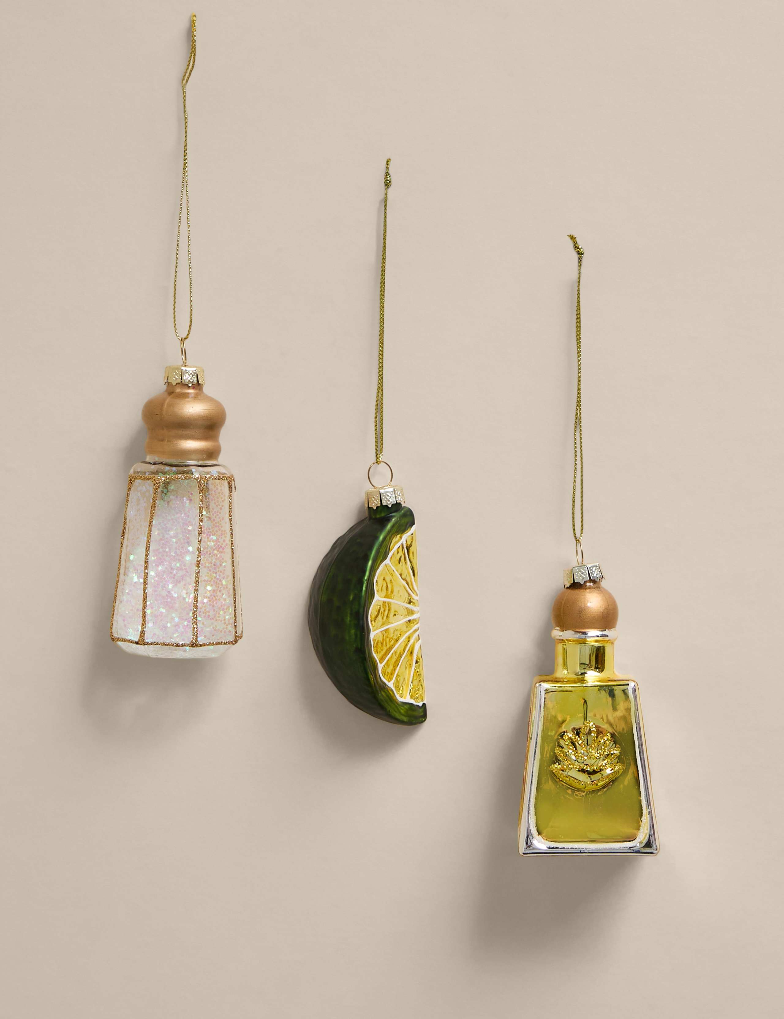 3pk Glass Hanging Tequila Decorations 1 of 5