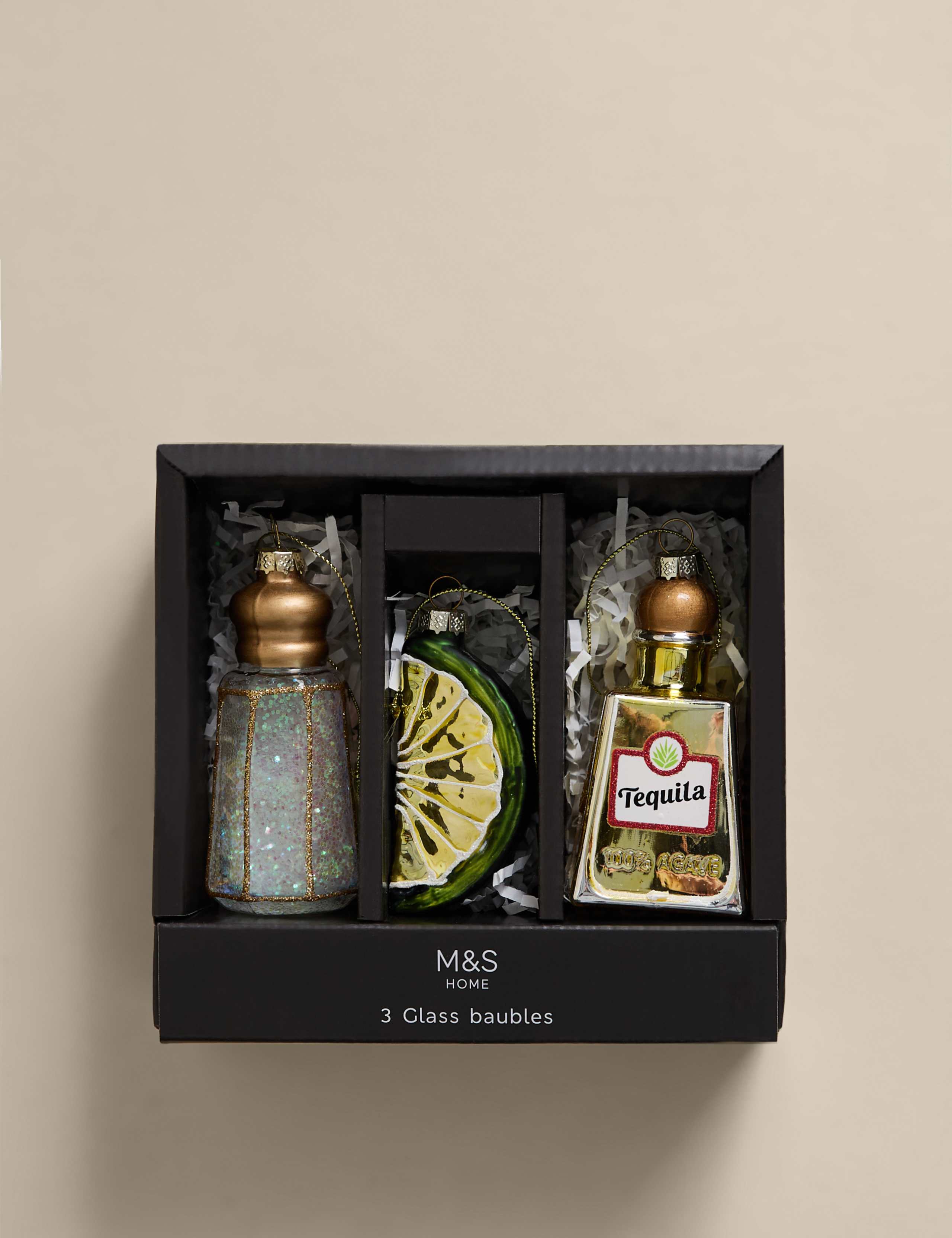 3pk Glass Hanging Tequila Decorations 2 of 5