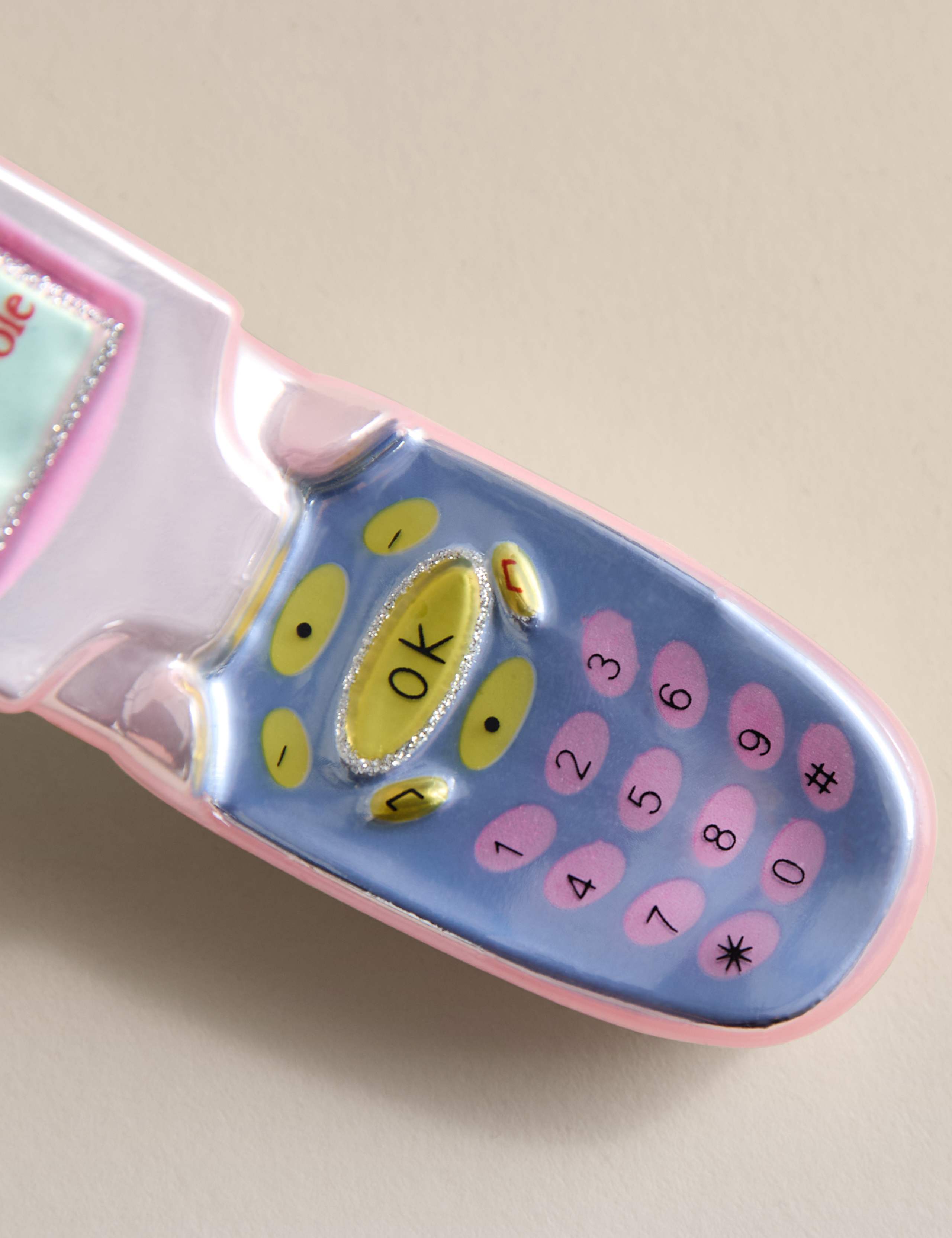 Glass Hanging Flip Phone Decoration 2 of 2