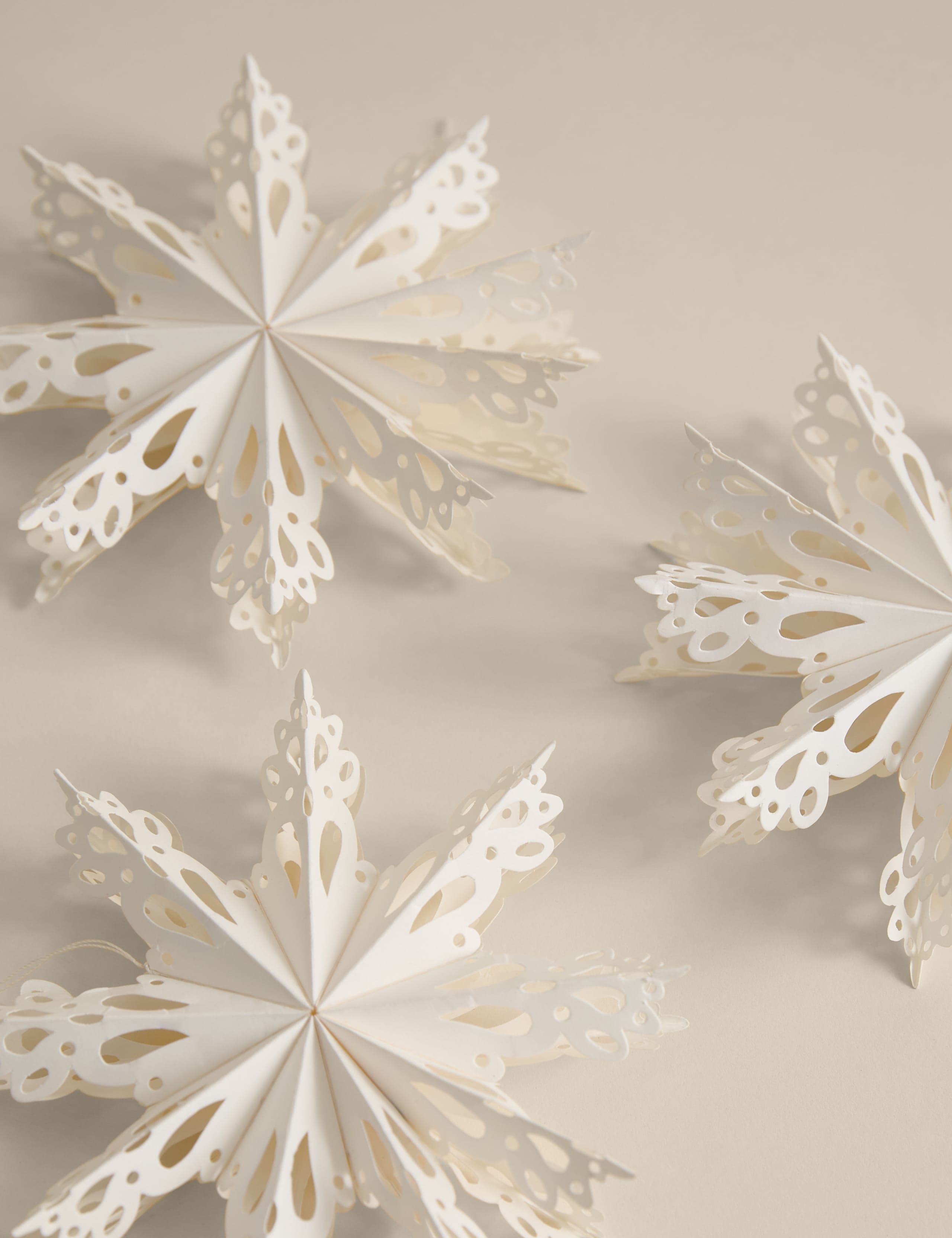 3pk Hanging Paper Snowflake Decorations 3 of 4