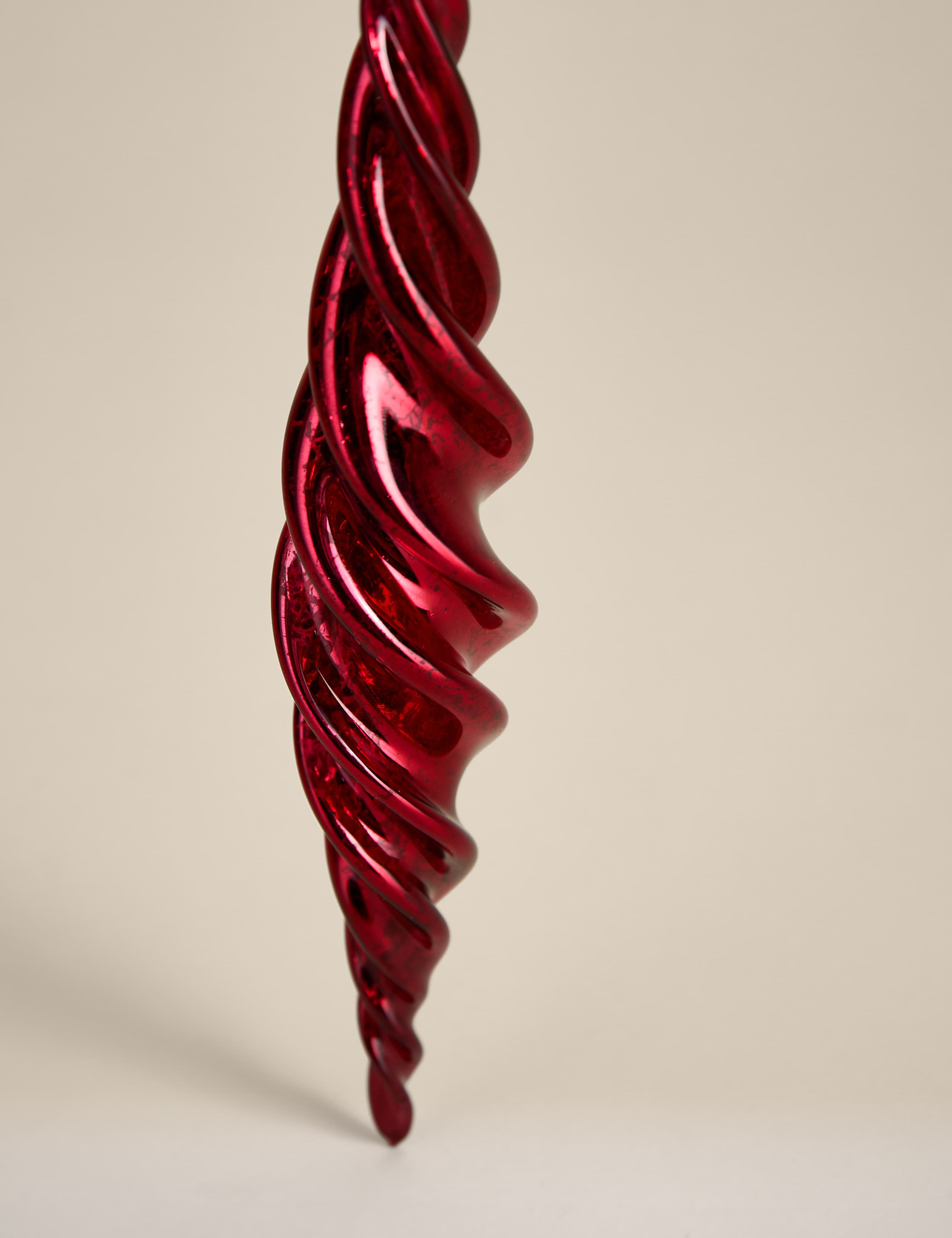 Red Glass Hanging Finial Decoration 3 of 3