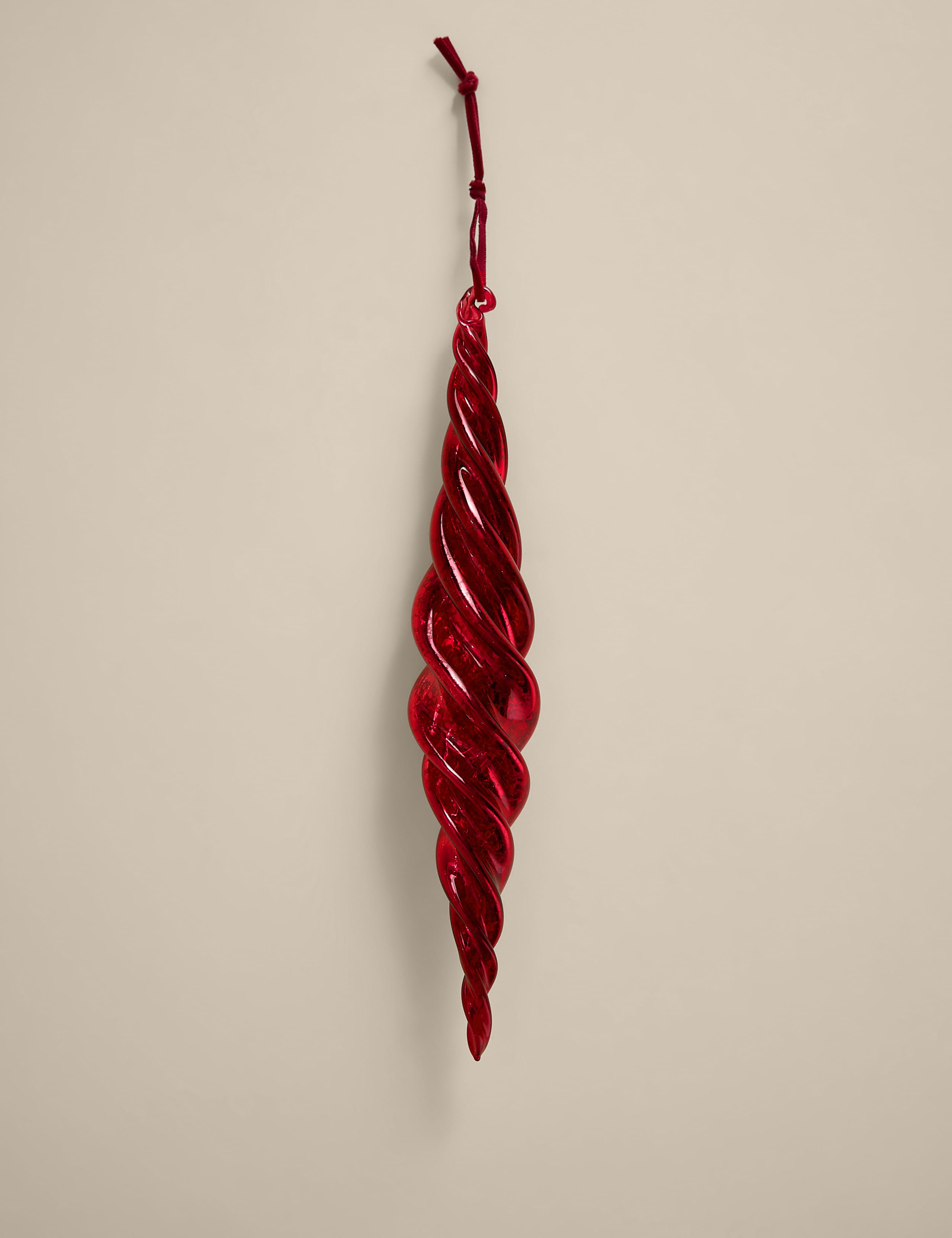 Red Glass Hanging Finial Decoration 2 of 3