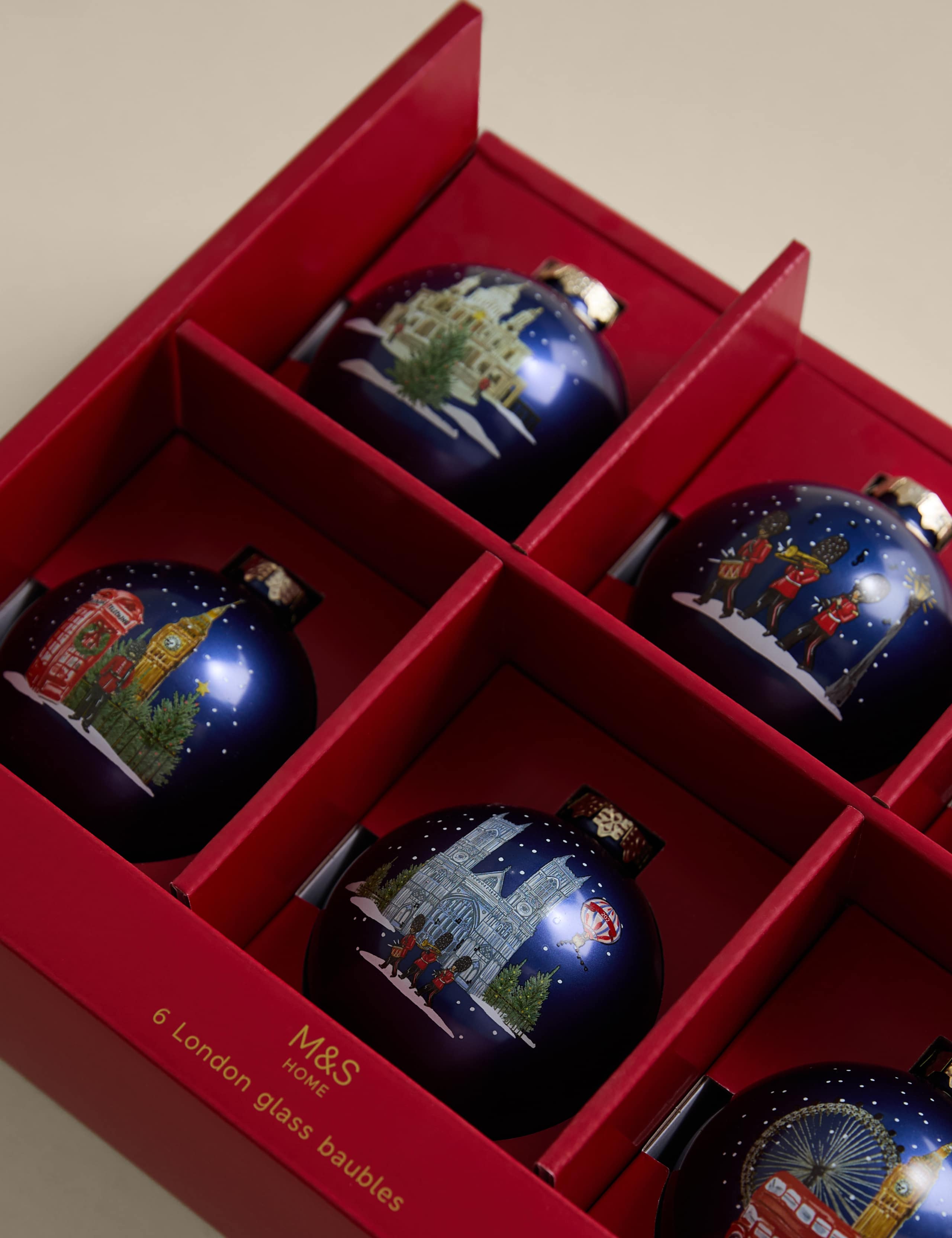 6pk Glass London Baubles 3 of 3
