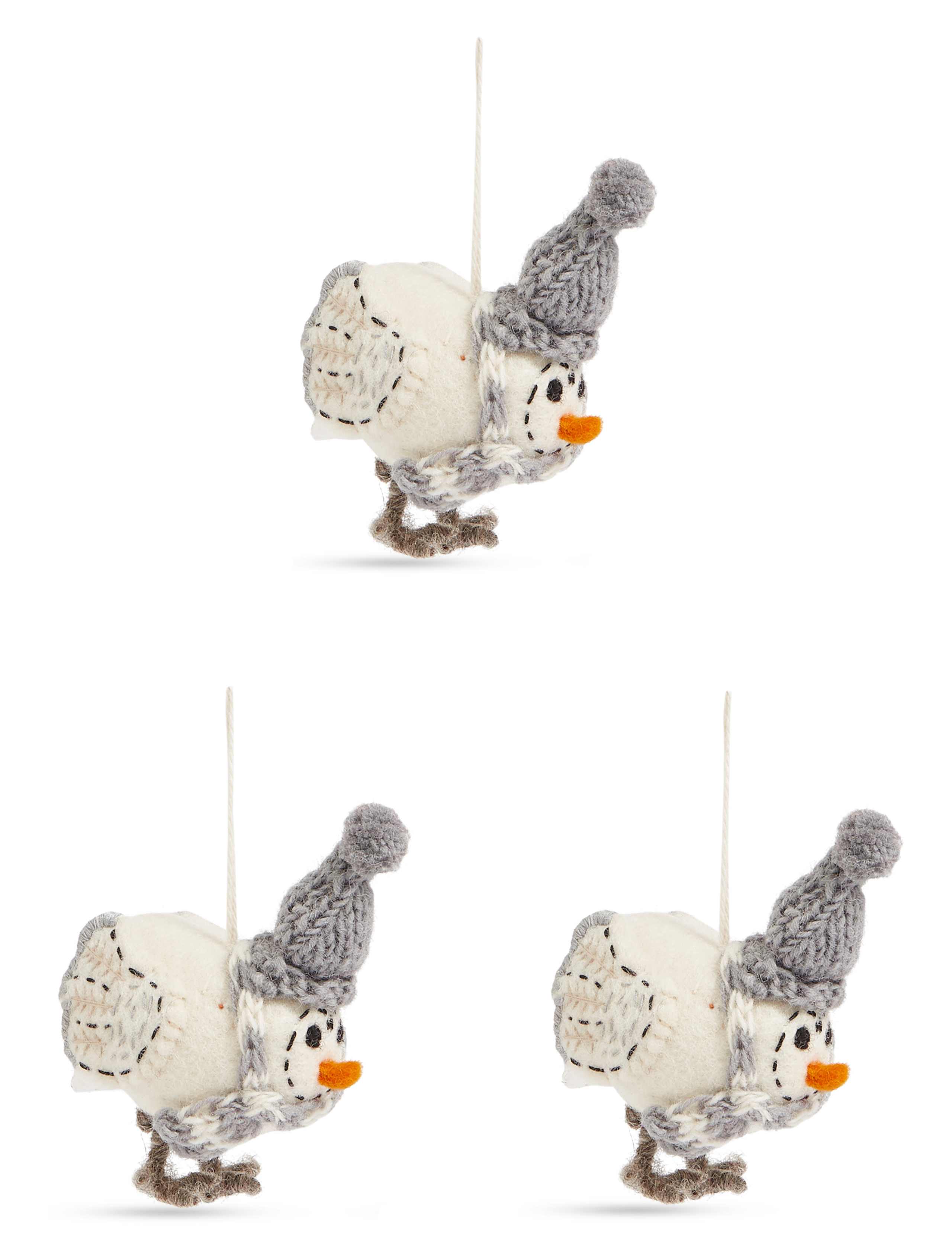 3 Pack Natural Robin Character Baubles 1 of 3