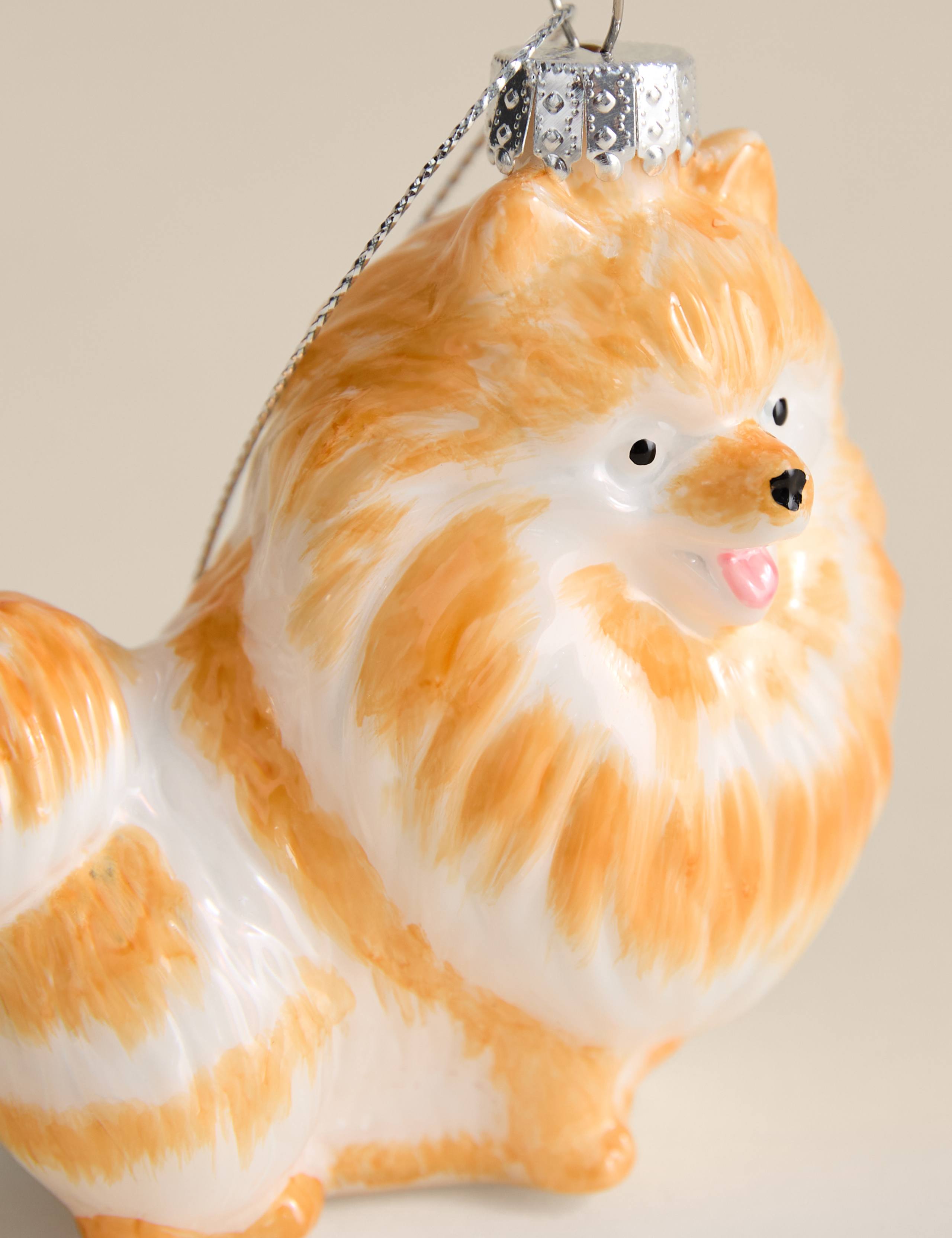Glass Hanging Pomeranian Decoration 2 of 2