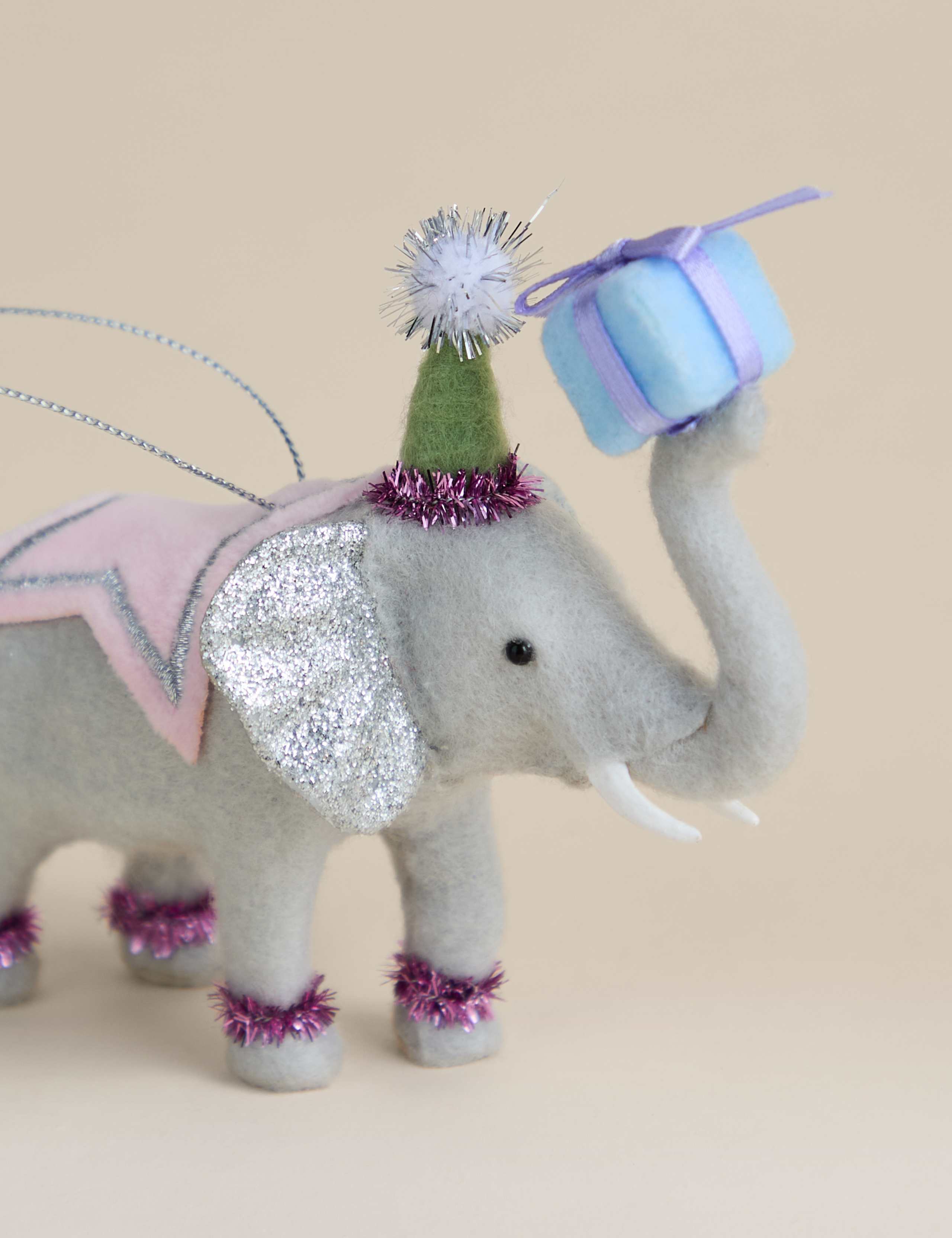 Felt Elephant Hanging Decoration 2 of 2