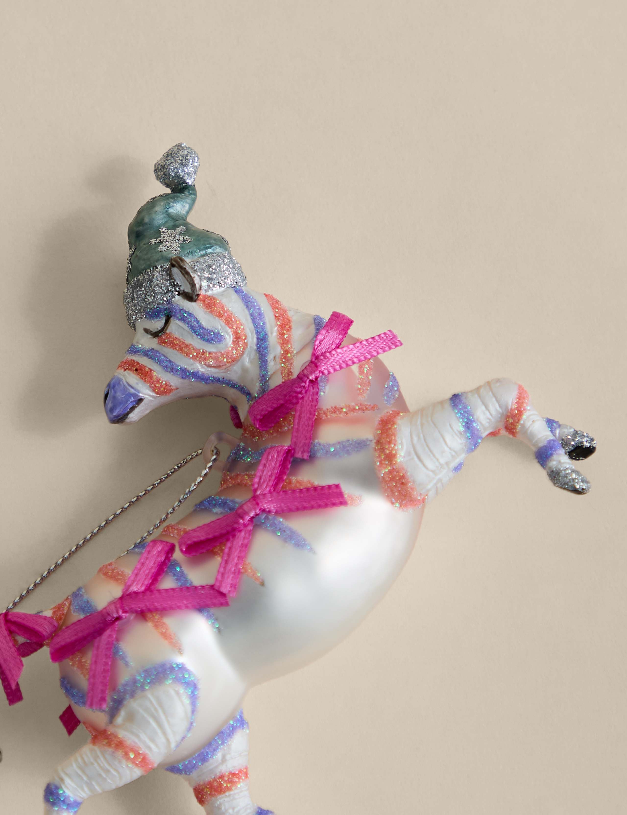 Glass Hanging Party Zebra Decoration 2 of 2