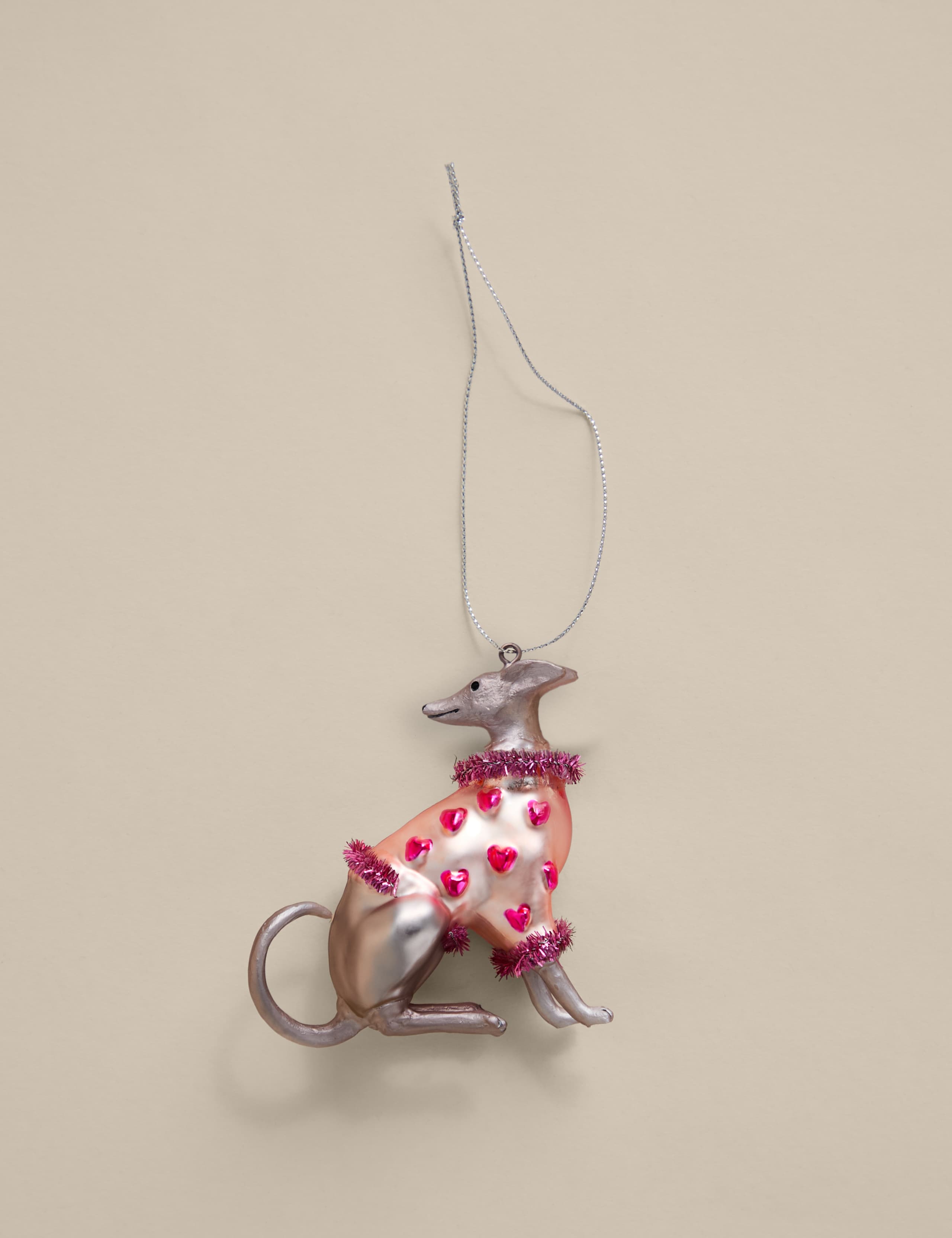 Glass Hanging Greyhound Decoration 2 of 2