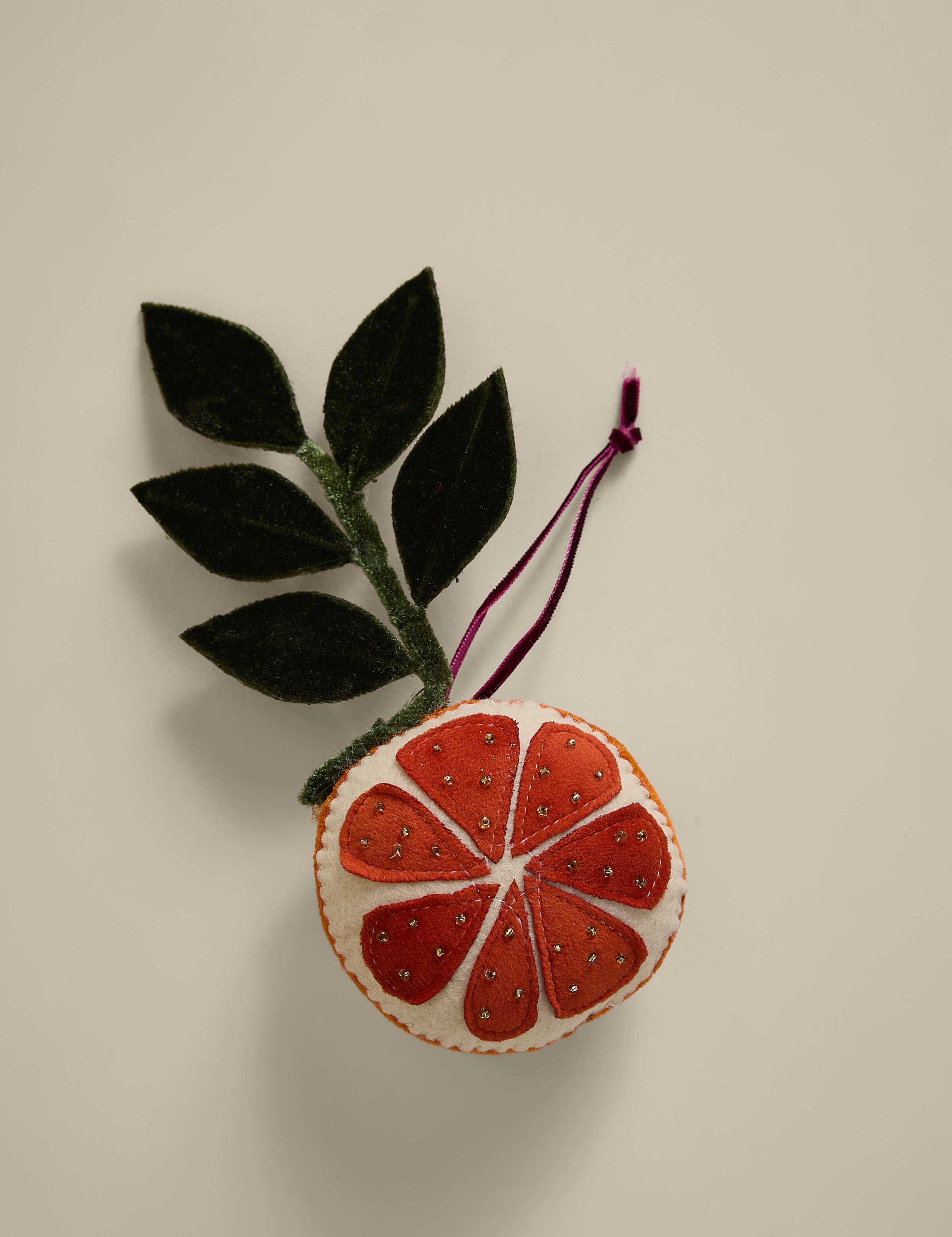 Felt Hanging Orange Decoration 2 of 3