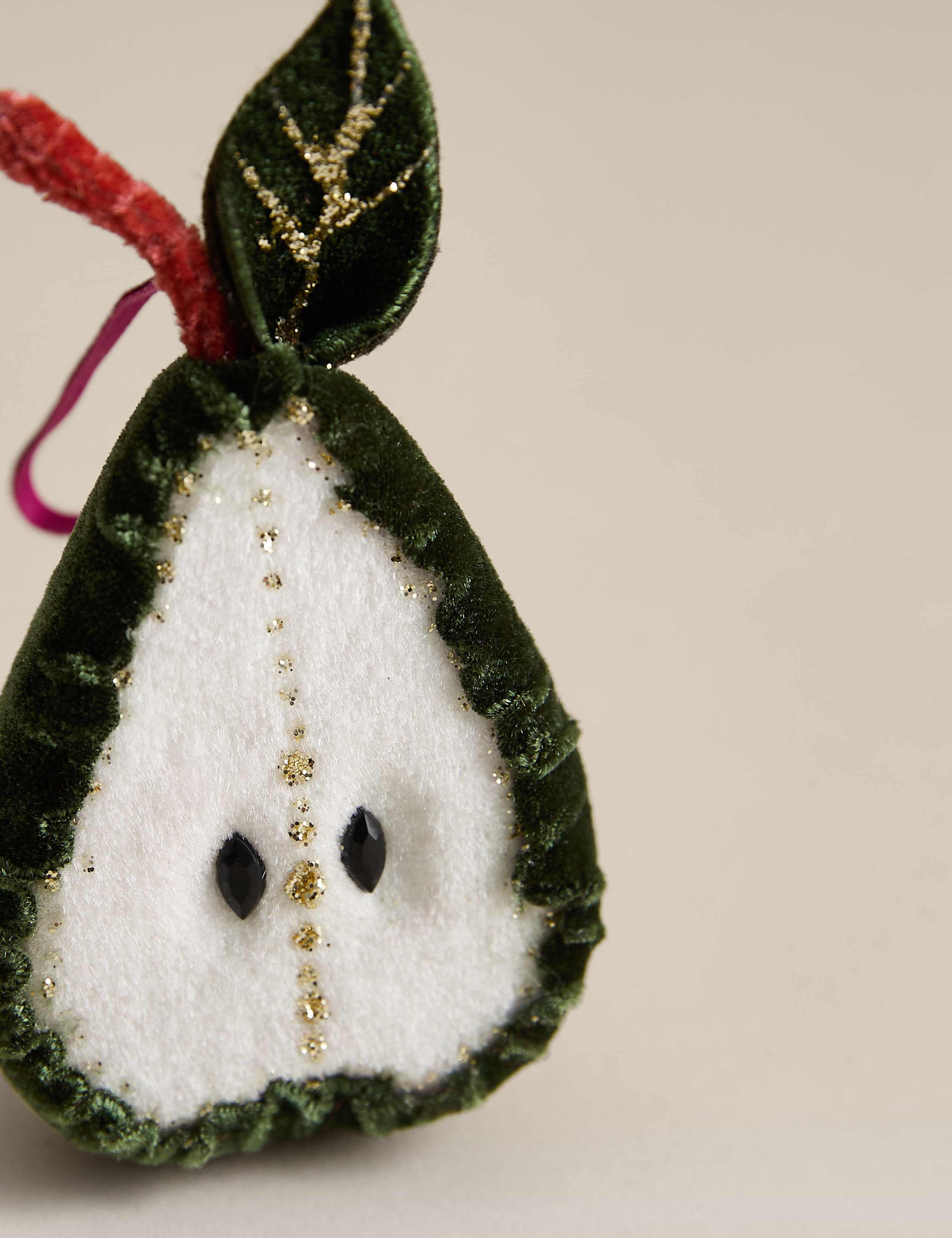 Velvet Hanging Pear Decoration 3 of 3
