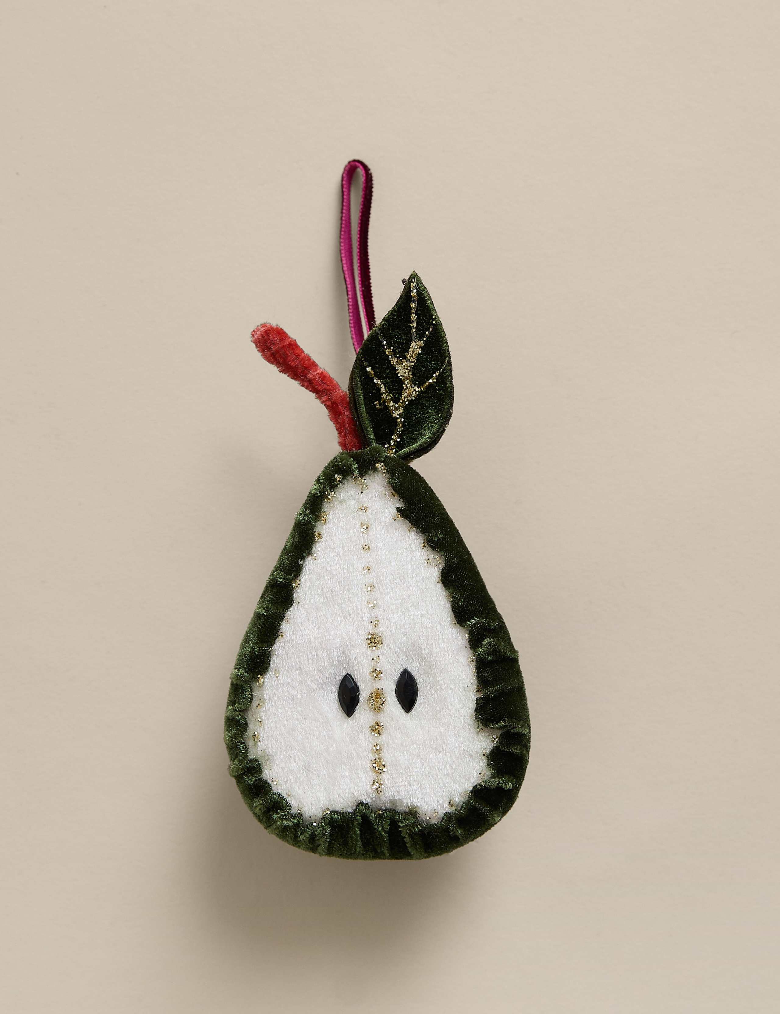 Velvet Hanging Pear Decoration 2 of 3