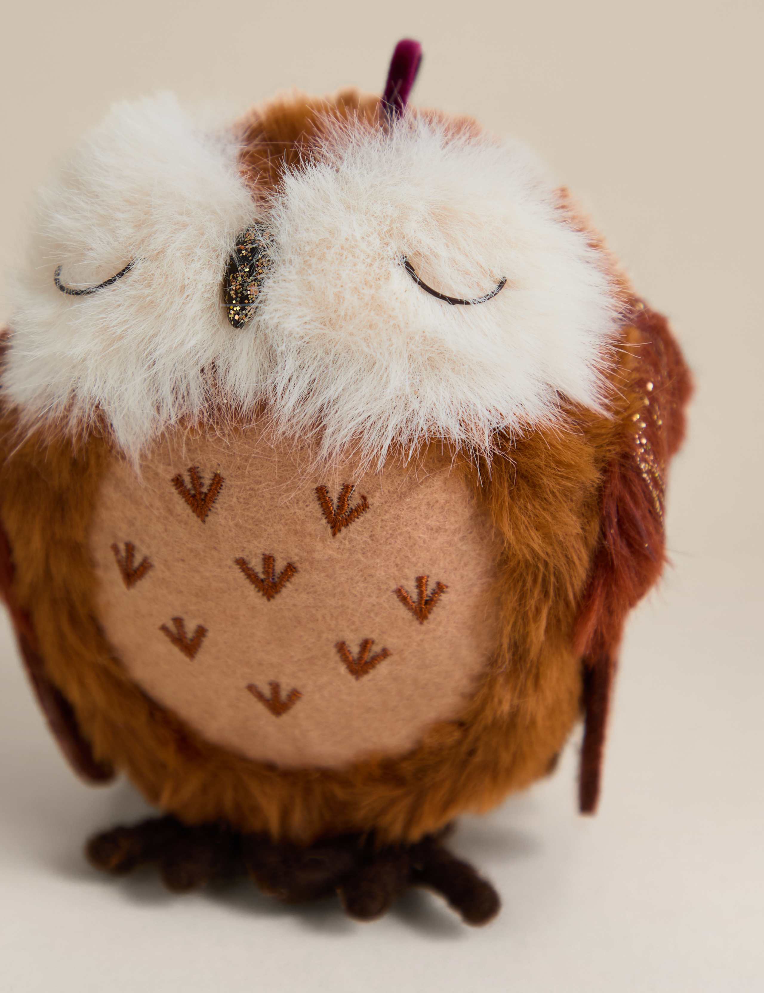 Hanging Fluffy Owl Decoration 2 of 2