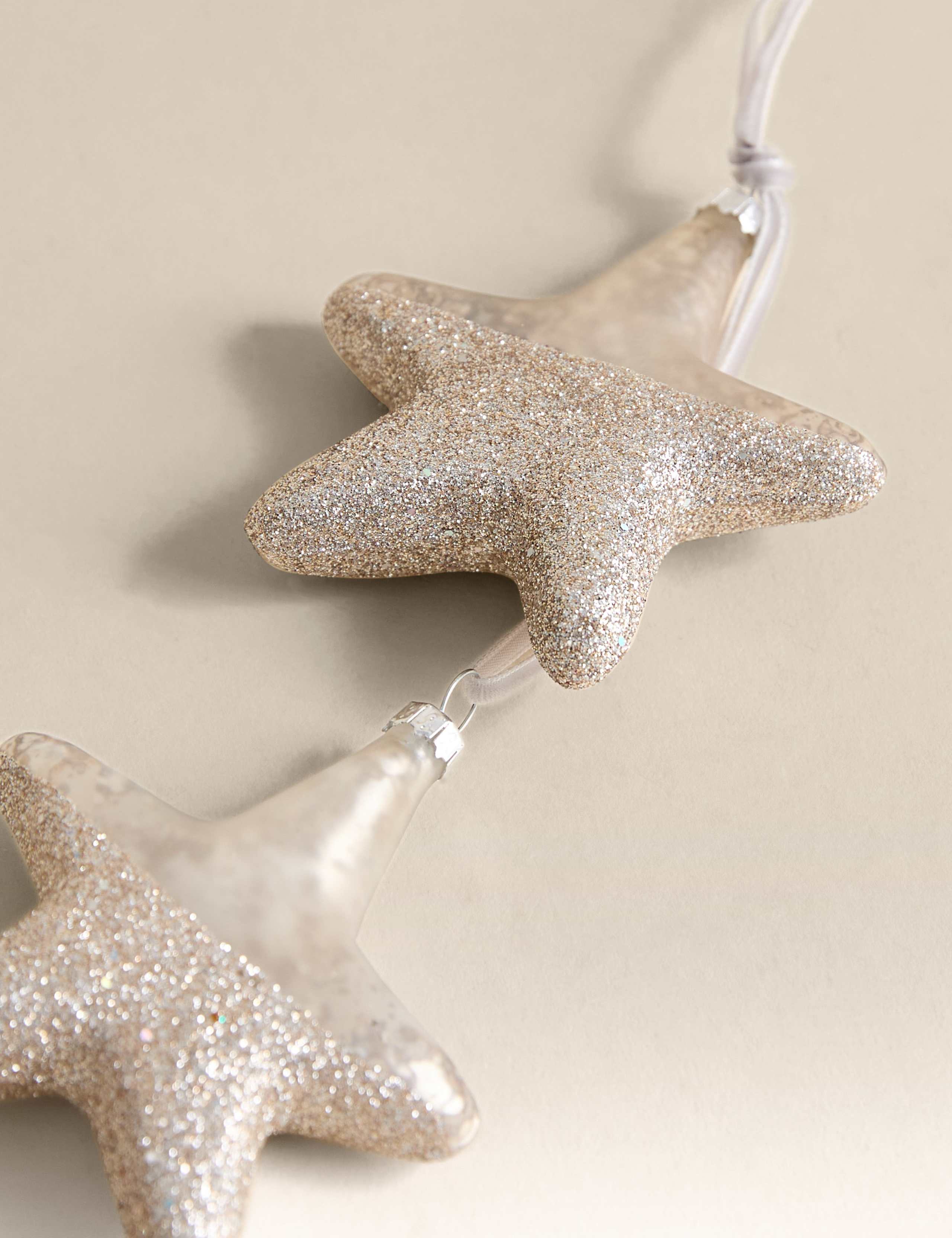 2pk Mercury Glitter Star Decorations 2 of 2