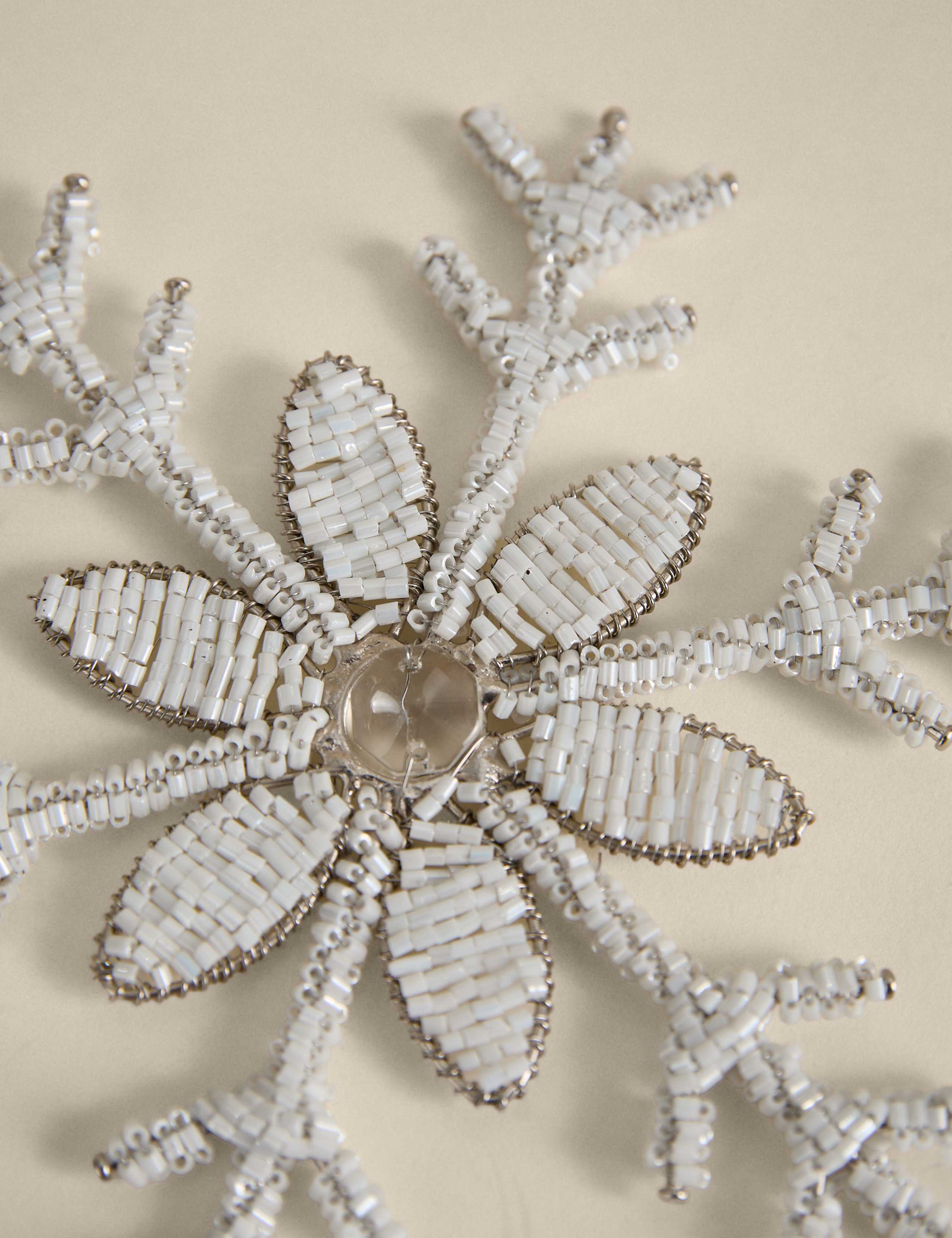 Beaded Snowflake Hanging Decoration 2 of 2