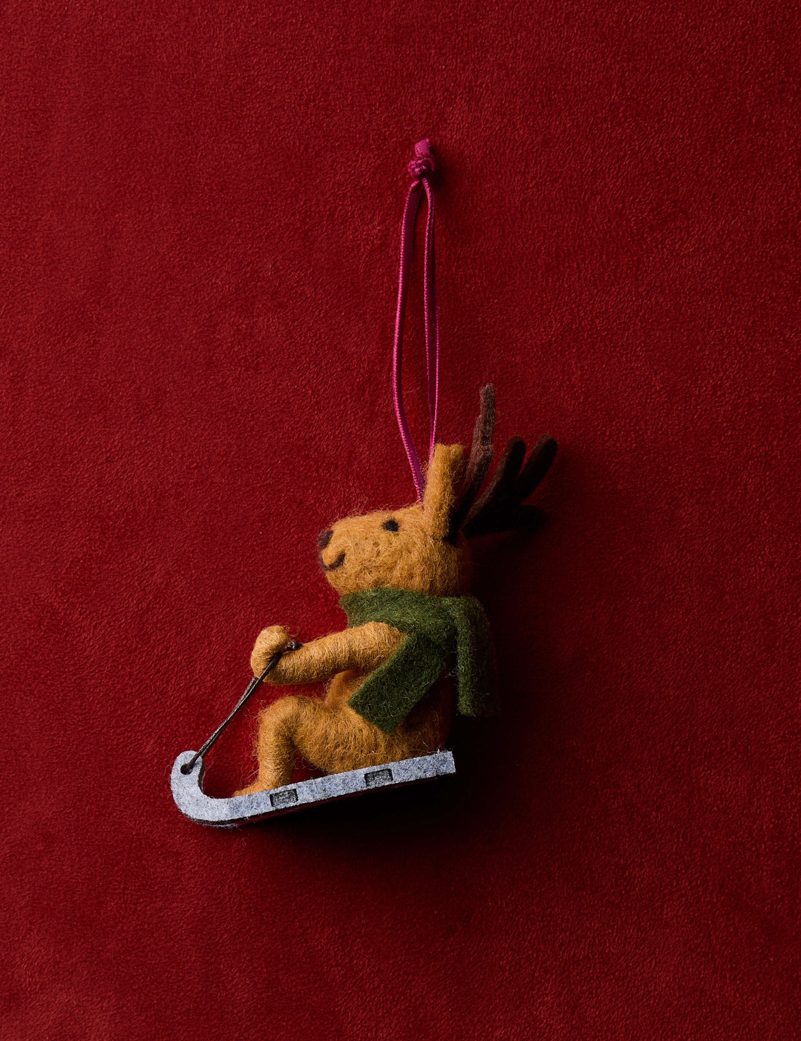 Felt Hanging Reindeer Sleigh Decoration 4 of 4