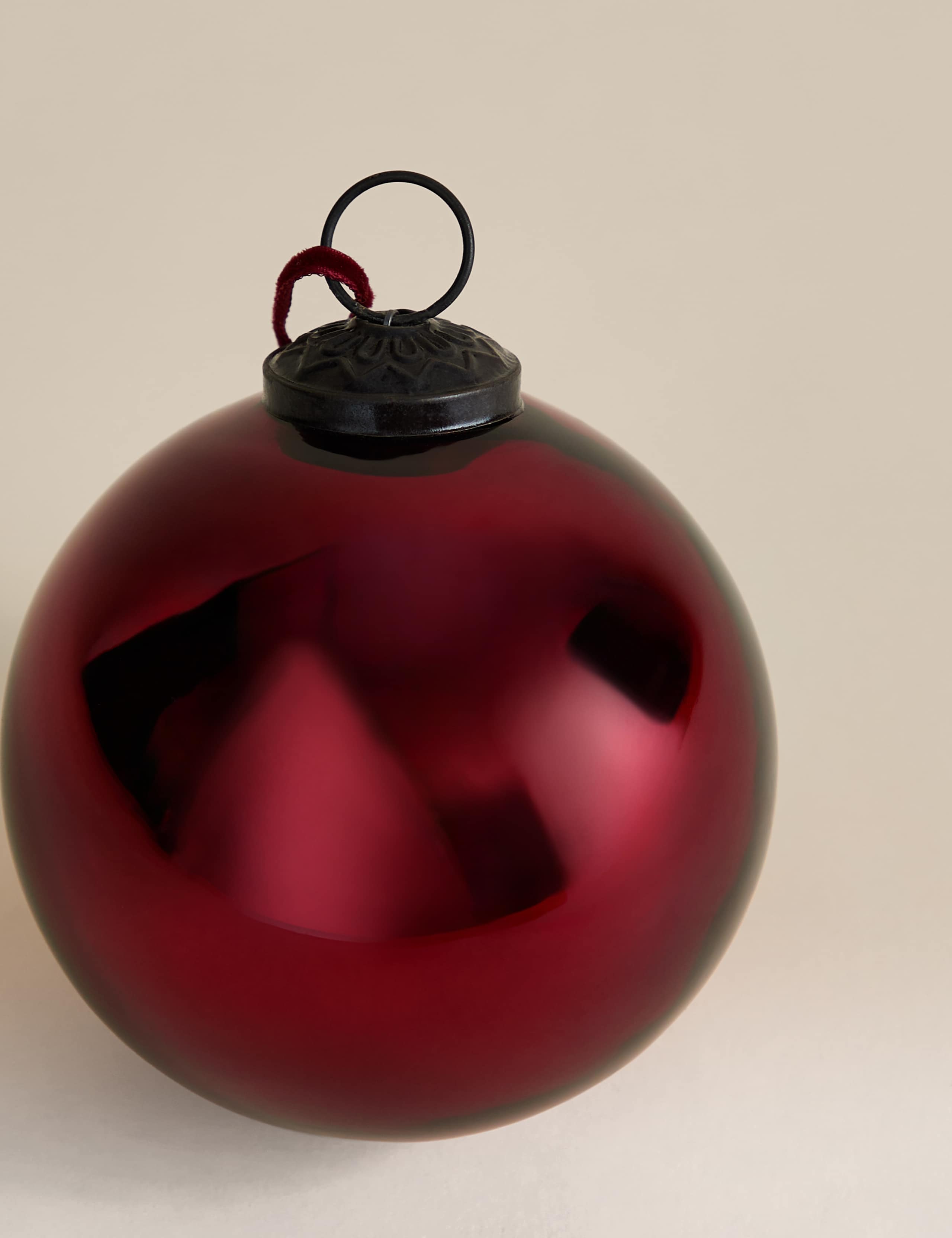 Red Glass Metallic Bauble 3 of 3
