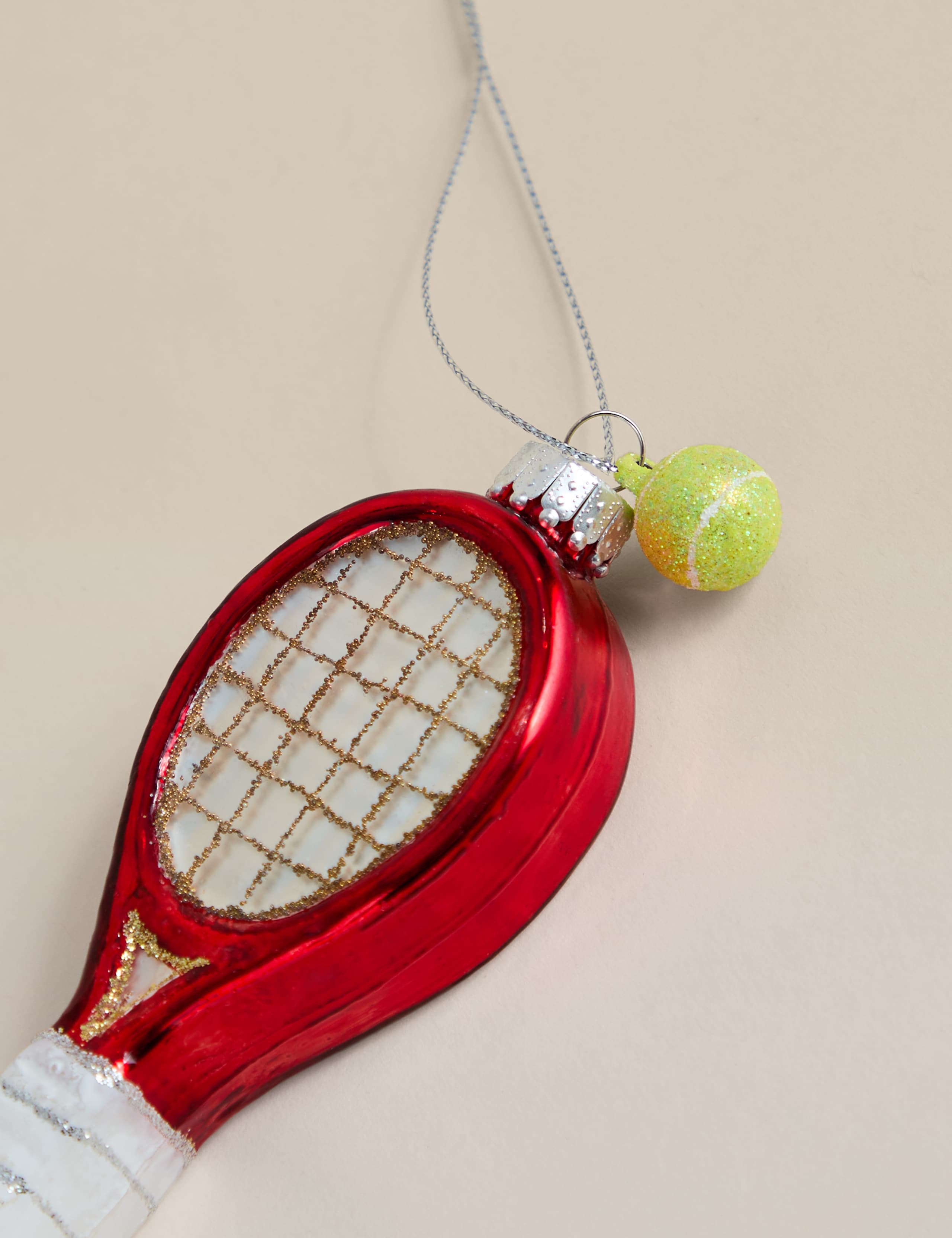 Glass Hanging Tennis Decoration 3 of 3