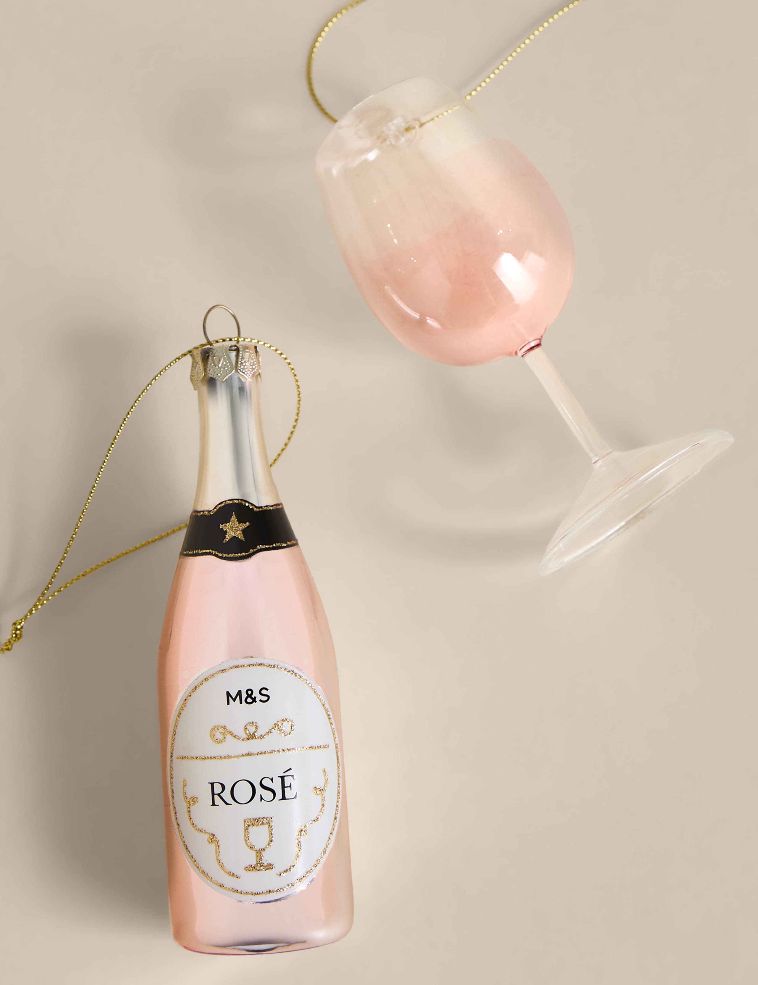 2pk Hanging Rose Wine Decorations 3 of 3