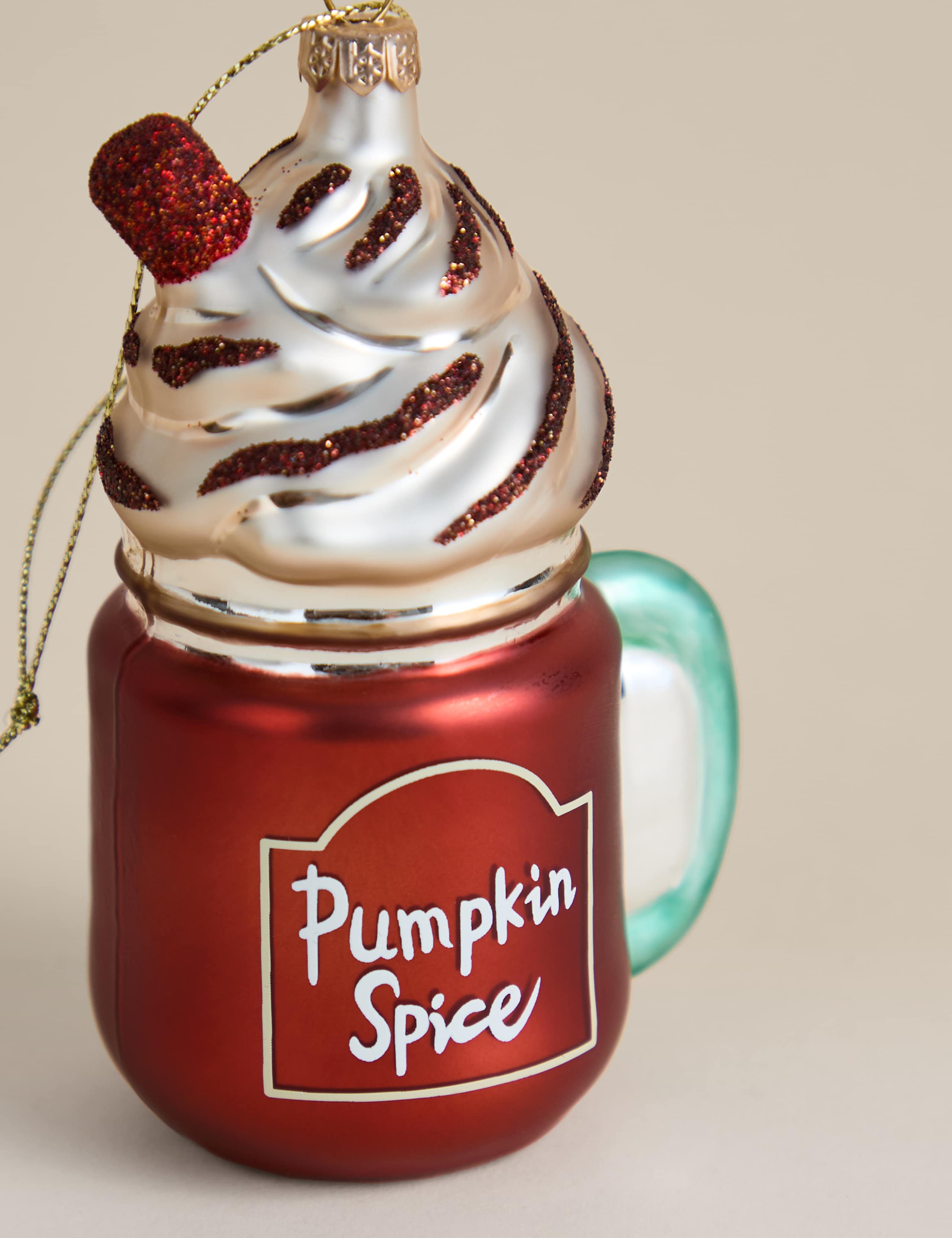 Pumpkin Spice Glass Hanging Decoration 2 of 2