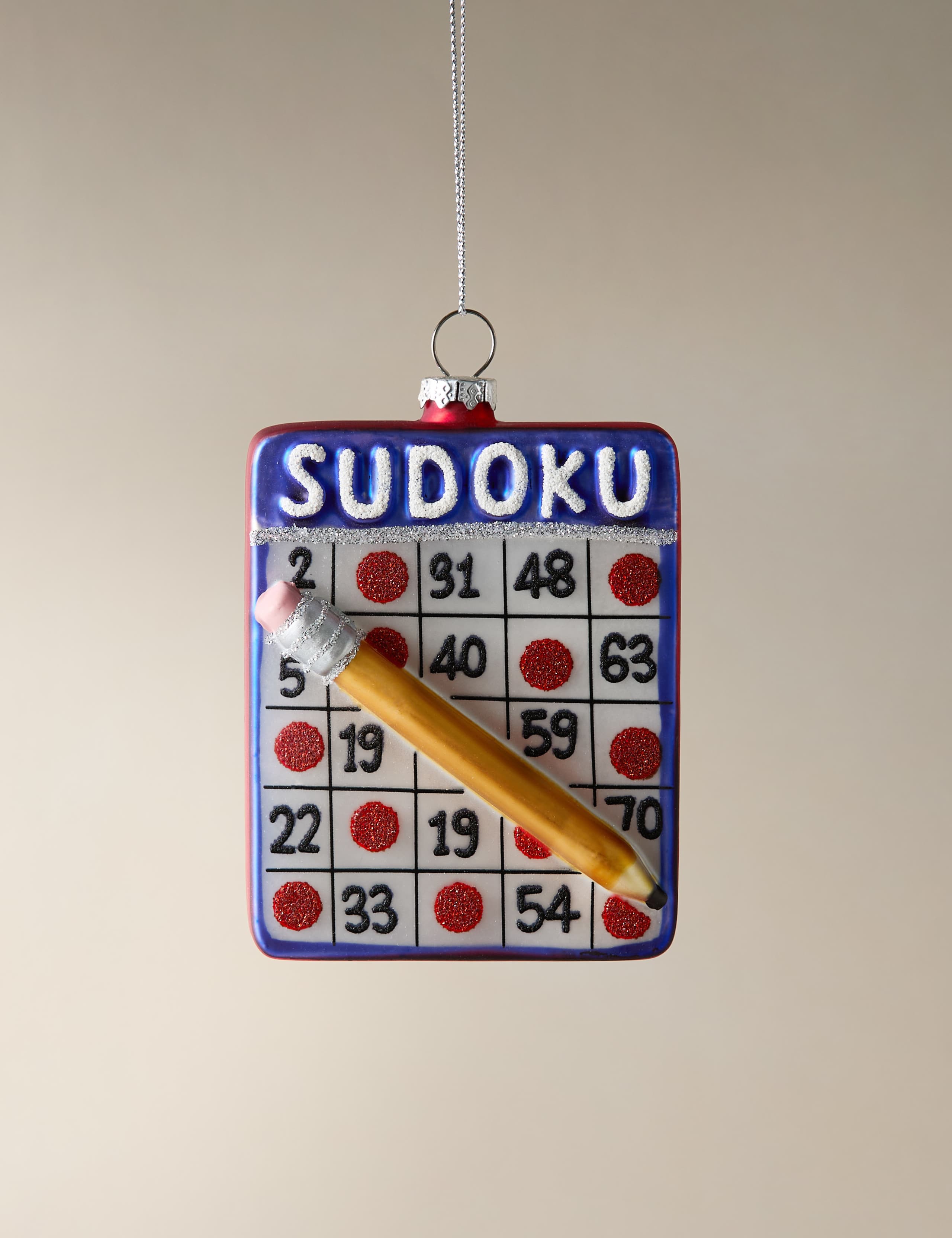Glass Hanging Sudoku Decoration 1 of 4