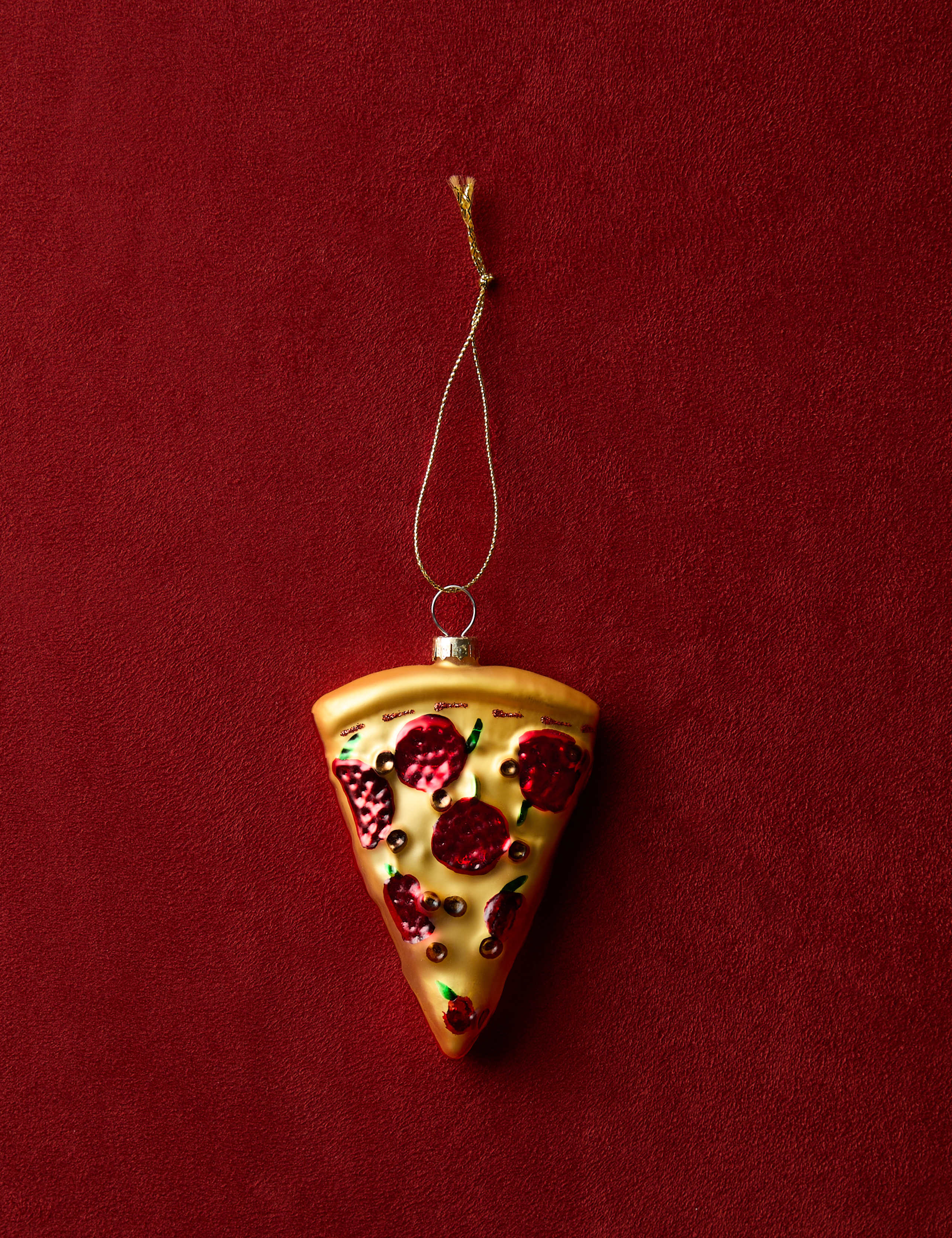 Glass Hanging Pizza Slice Decoration 1 of 3