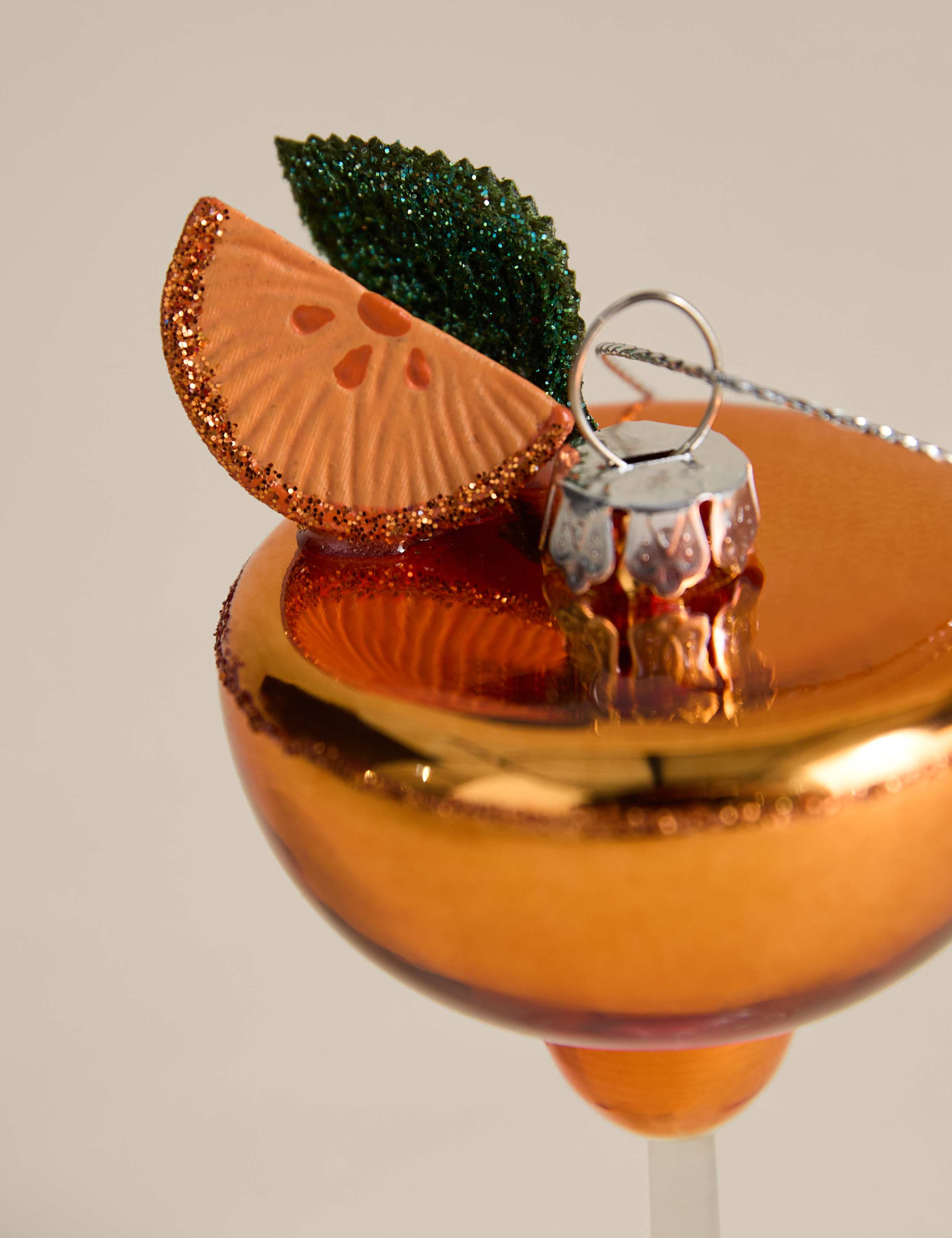 Glass Hanging Orange Spritz Decoration 2 of 2