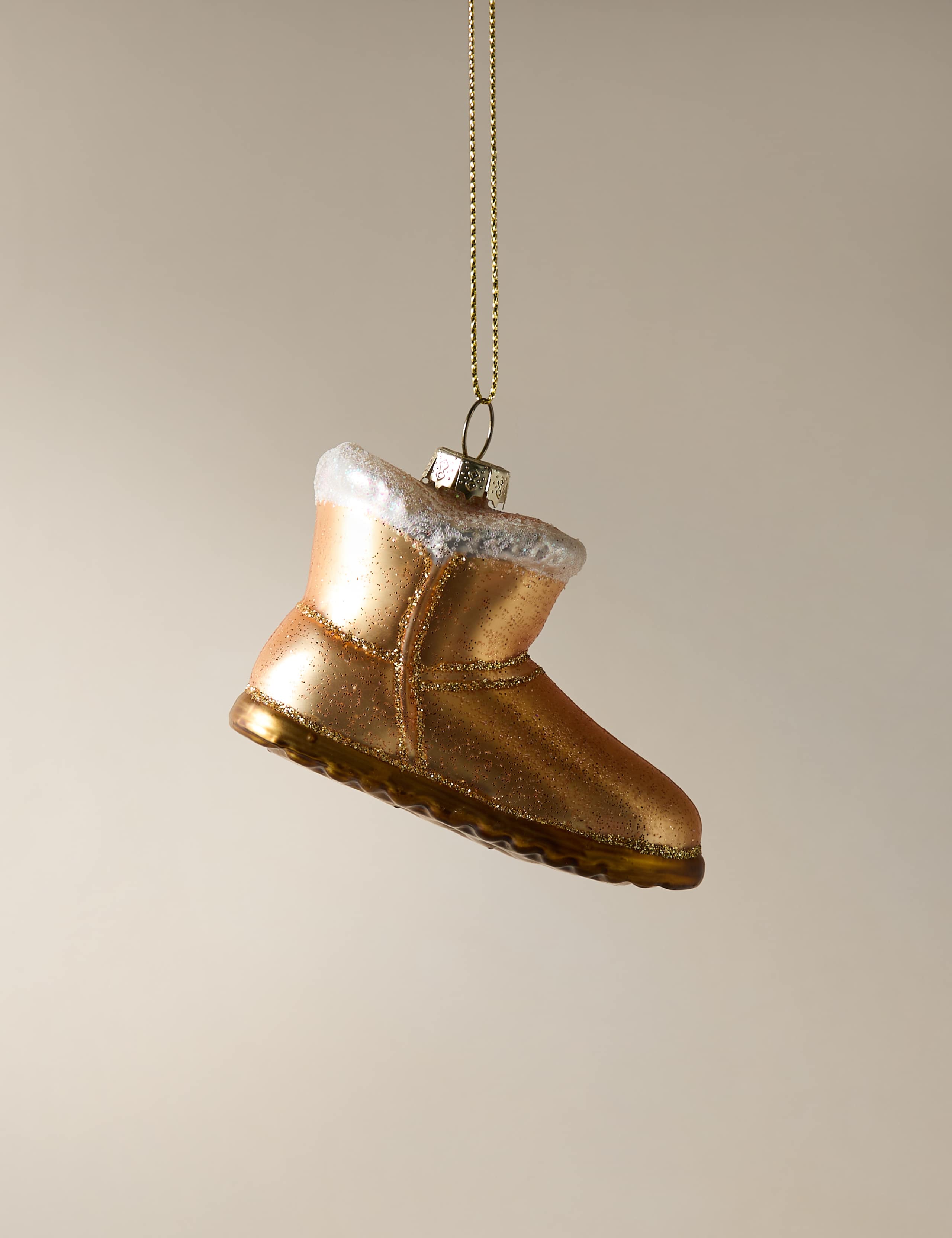 Glass Hanging Winter Boot Decoration 1 of 3