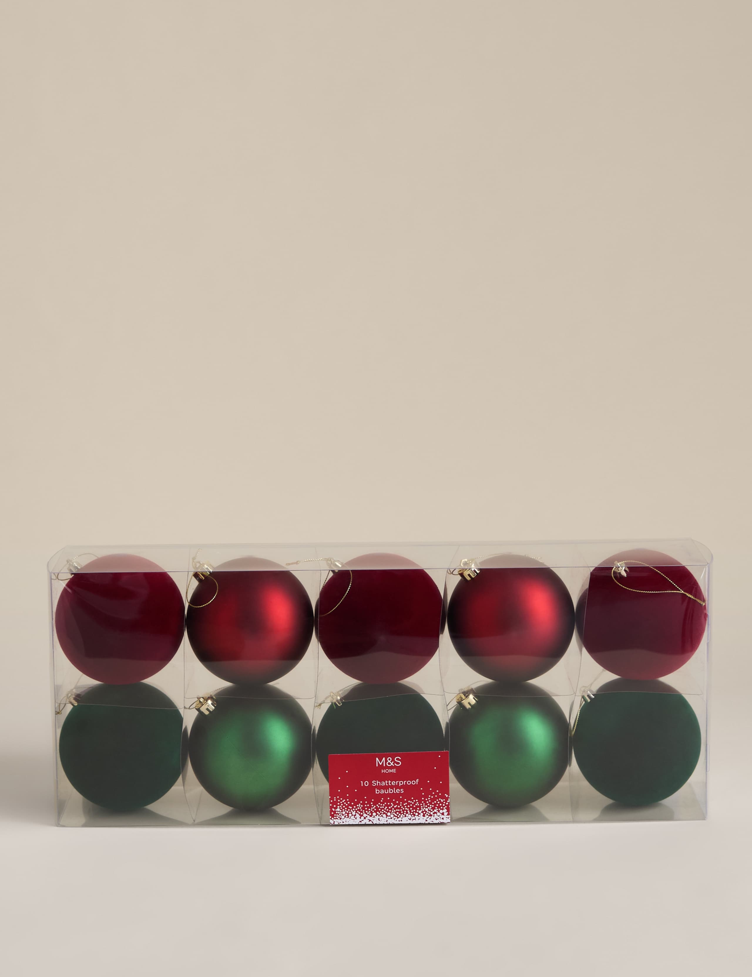 10pk Oversized Shatterproof Baubles 2 of 3