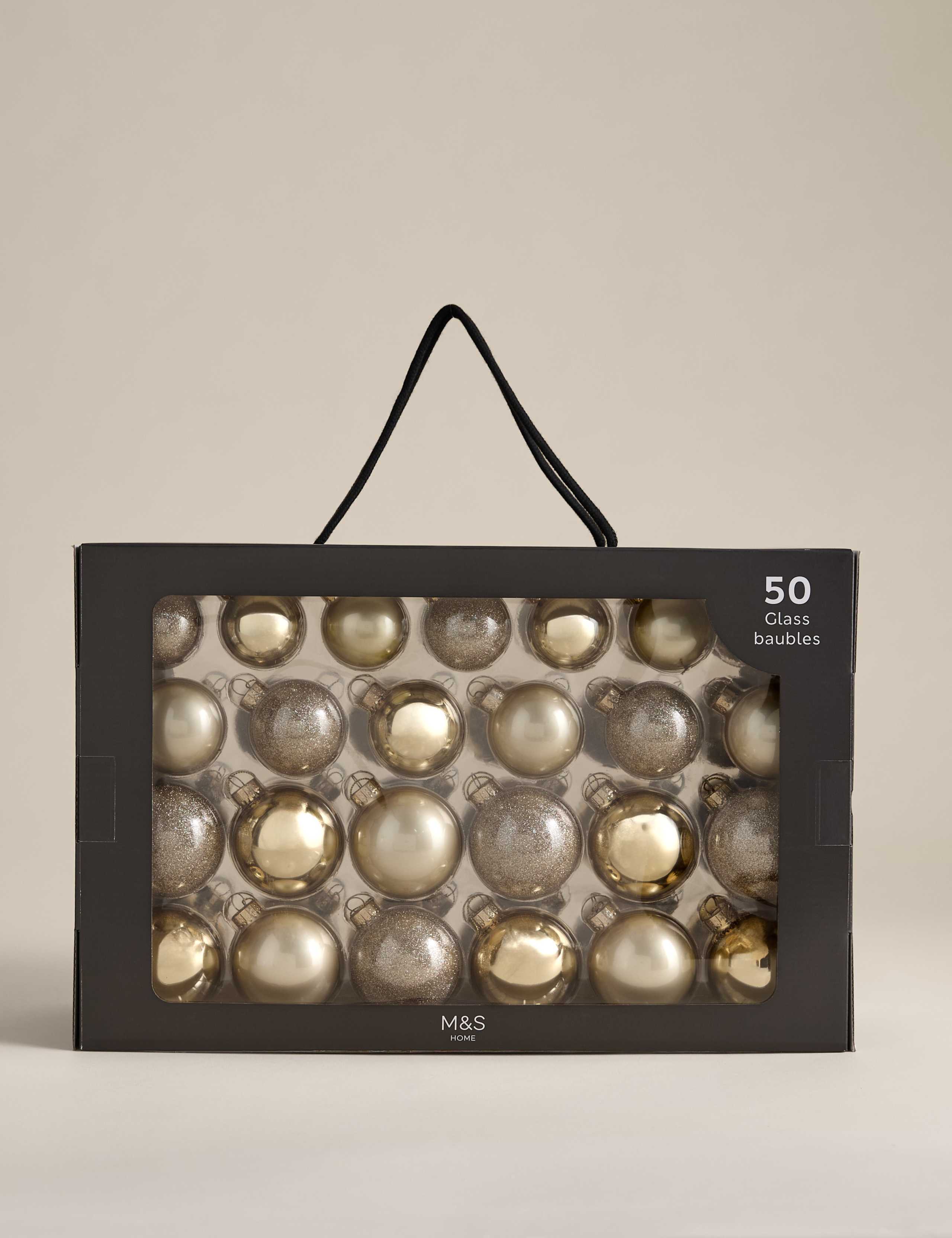 50pk Glass Baubles 2 of 3