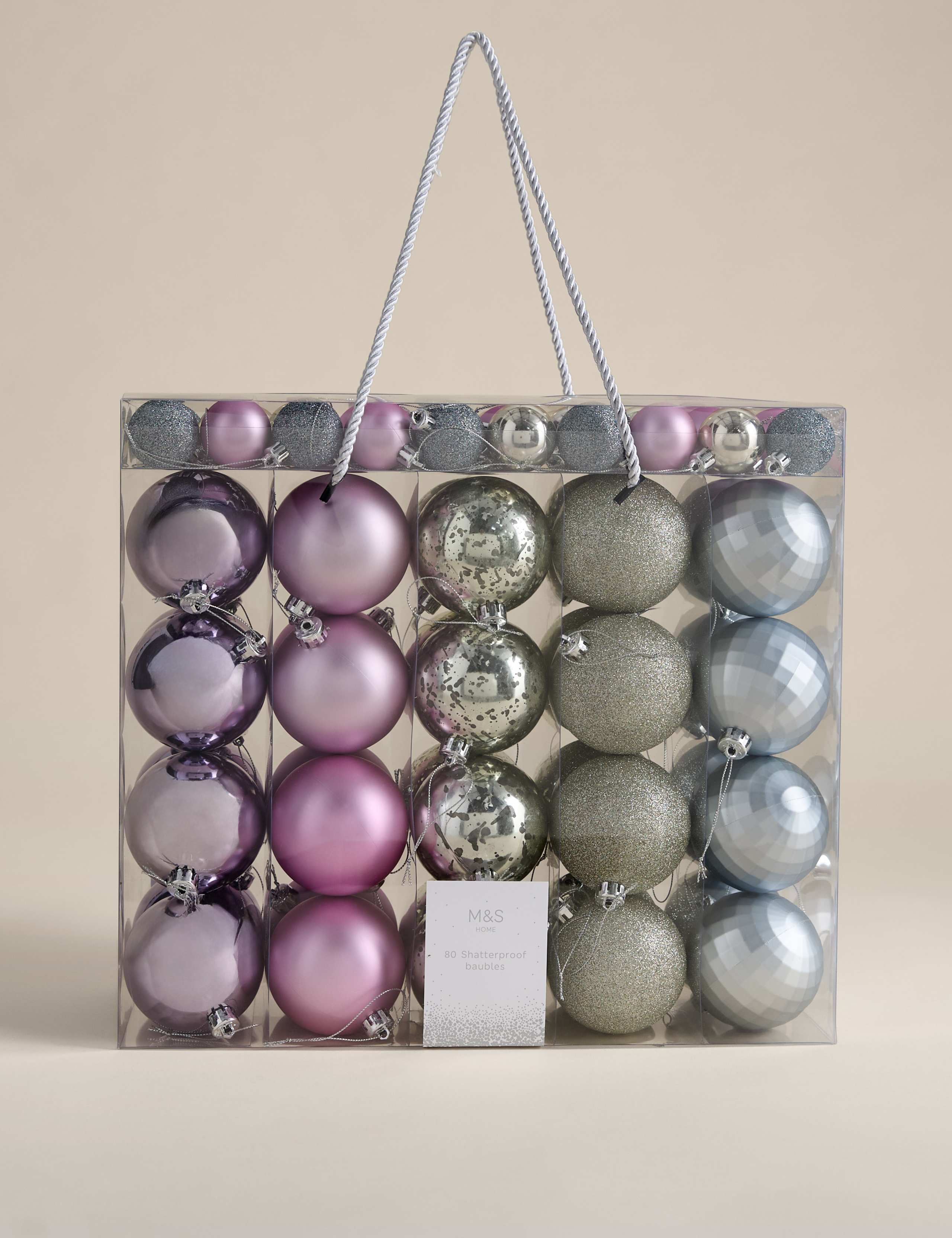 80pk Shatterproof Baubles 2 of 3