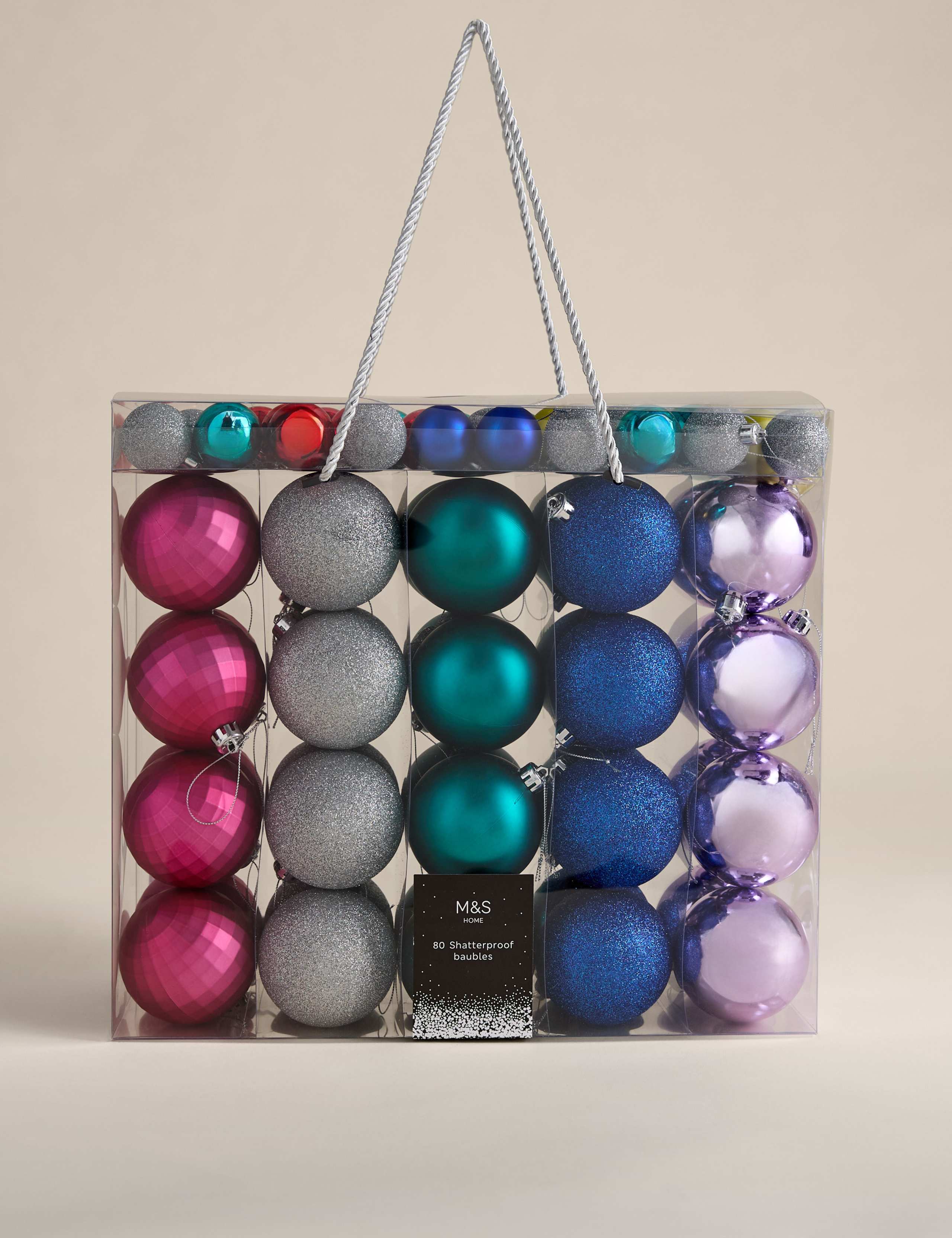80pk Shatterproof Baubles 2 of 3