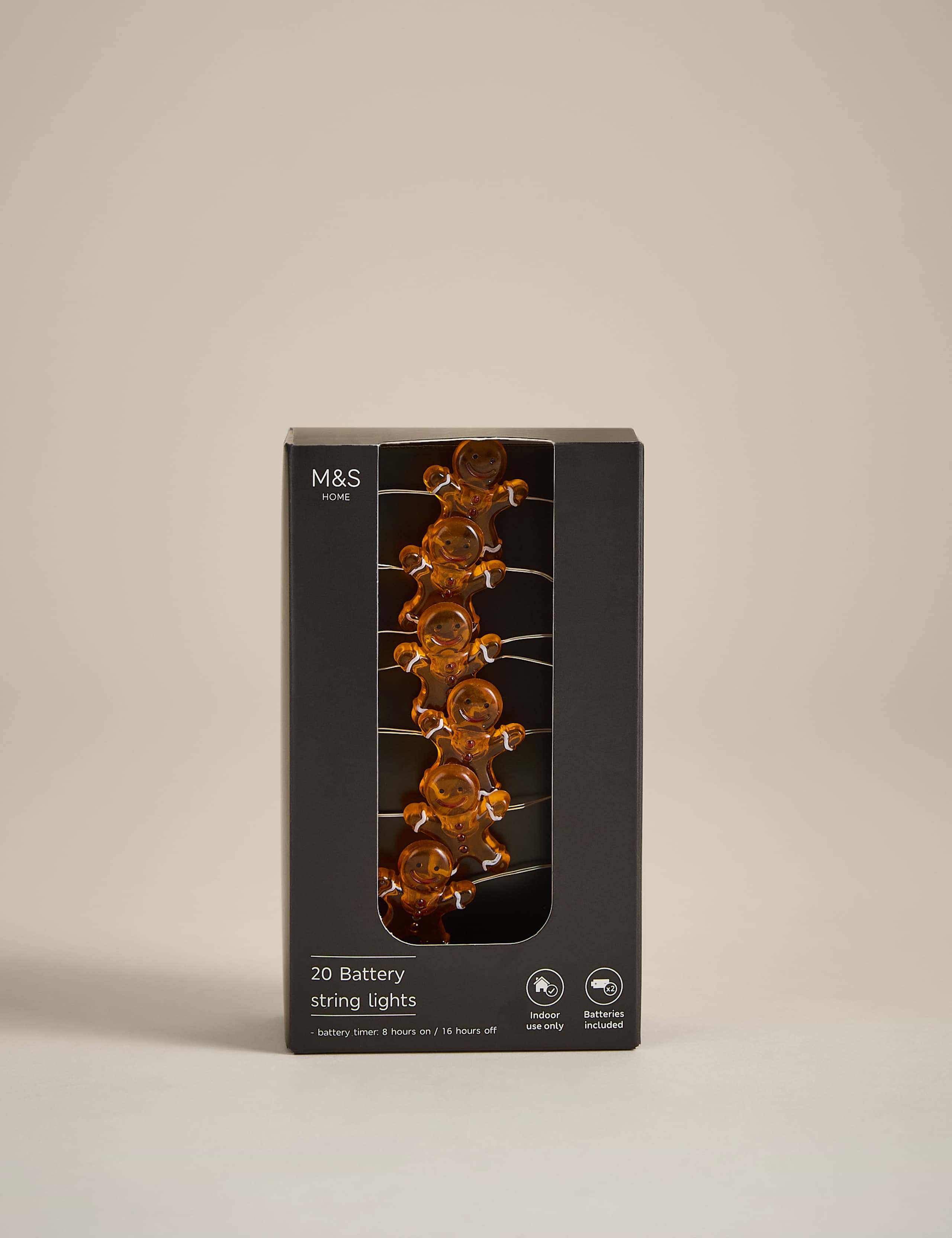 20 Gingerbread Battery String Lights 3 of 3