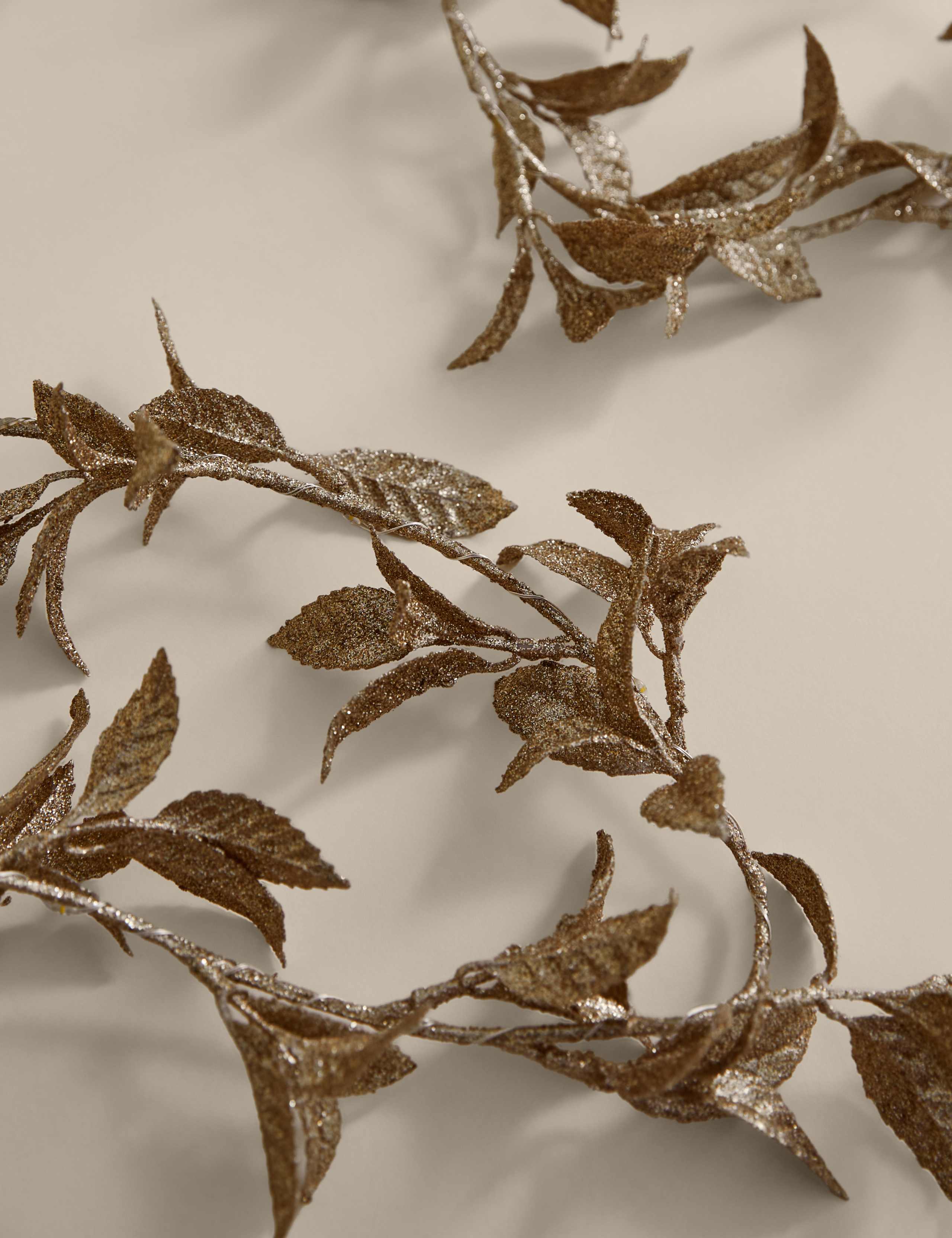 Pre-Lit Gold Leaf Garland 3 of 4