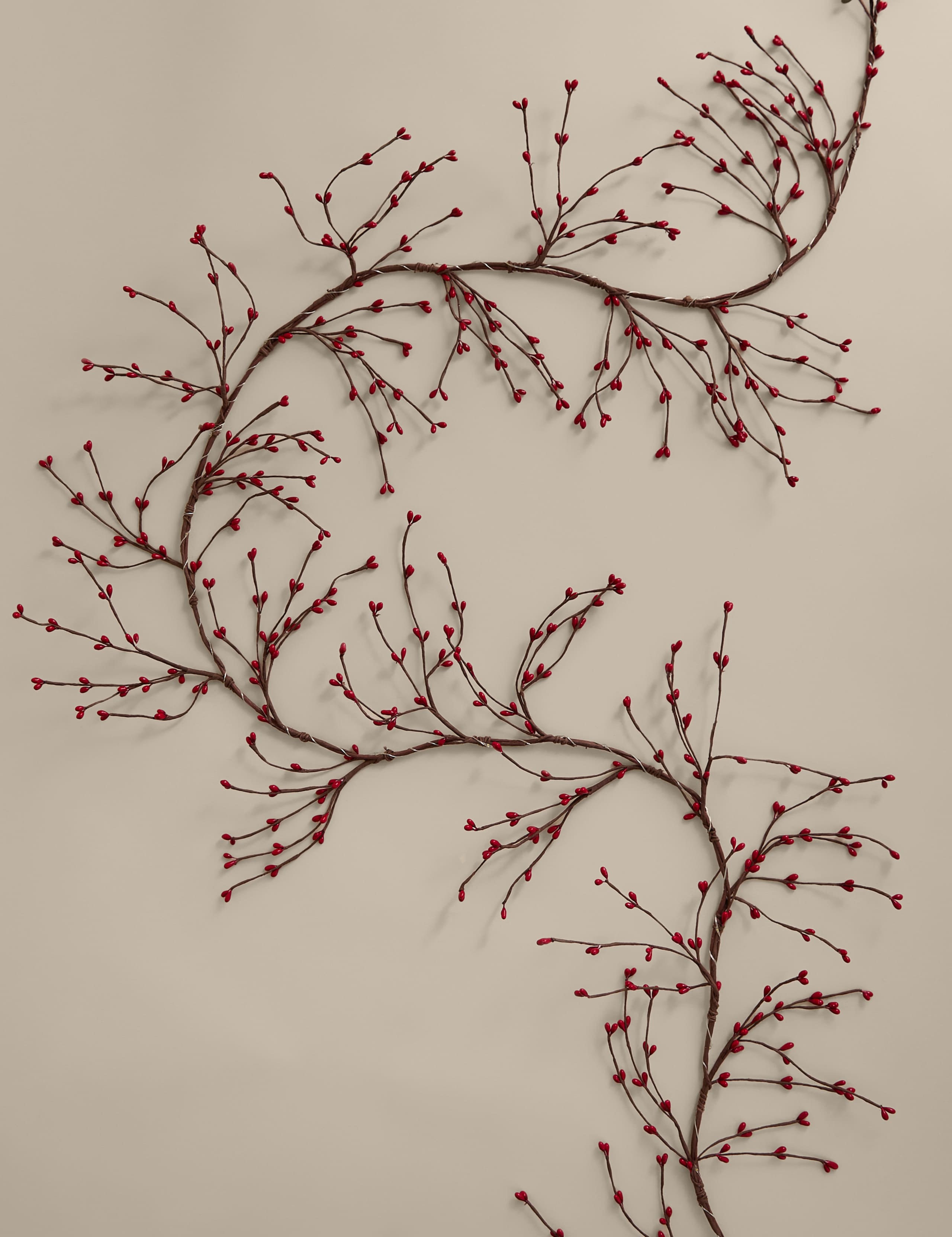 6ft Pre-Lit Berry Garland 1 of 3