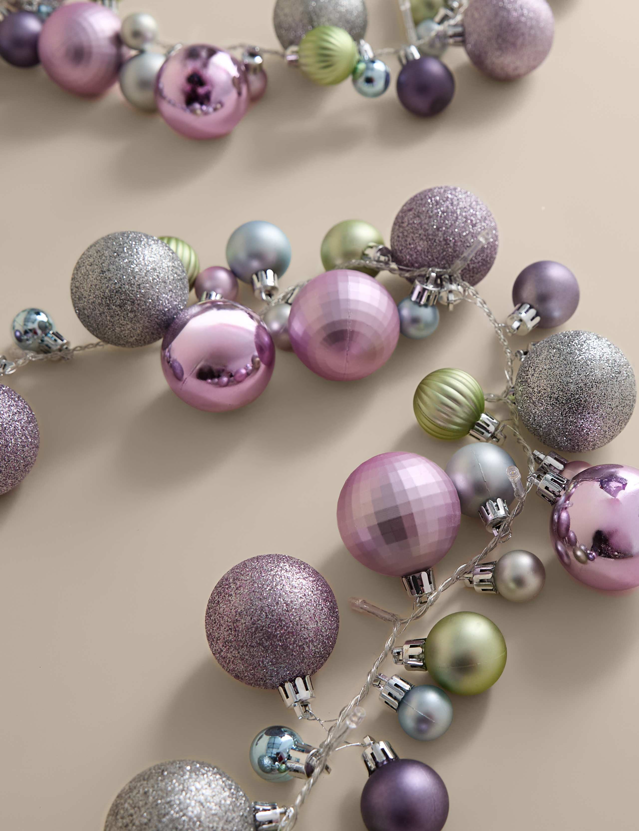 Light Up Silver Bauble Garland 3 of 4