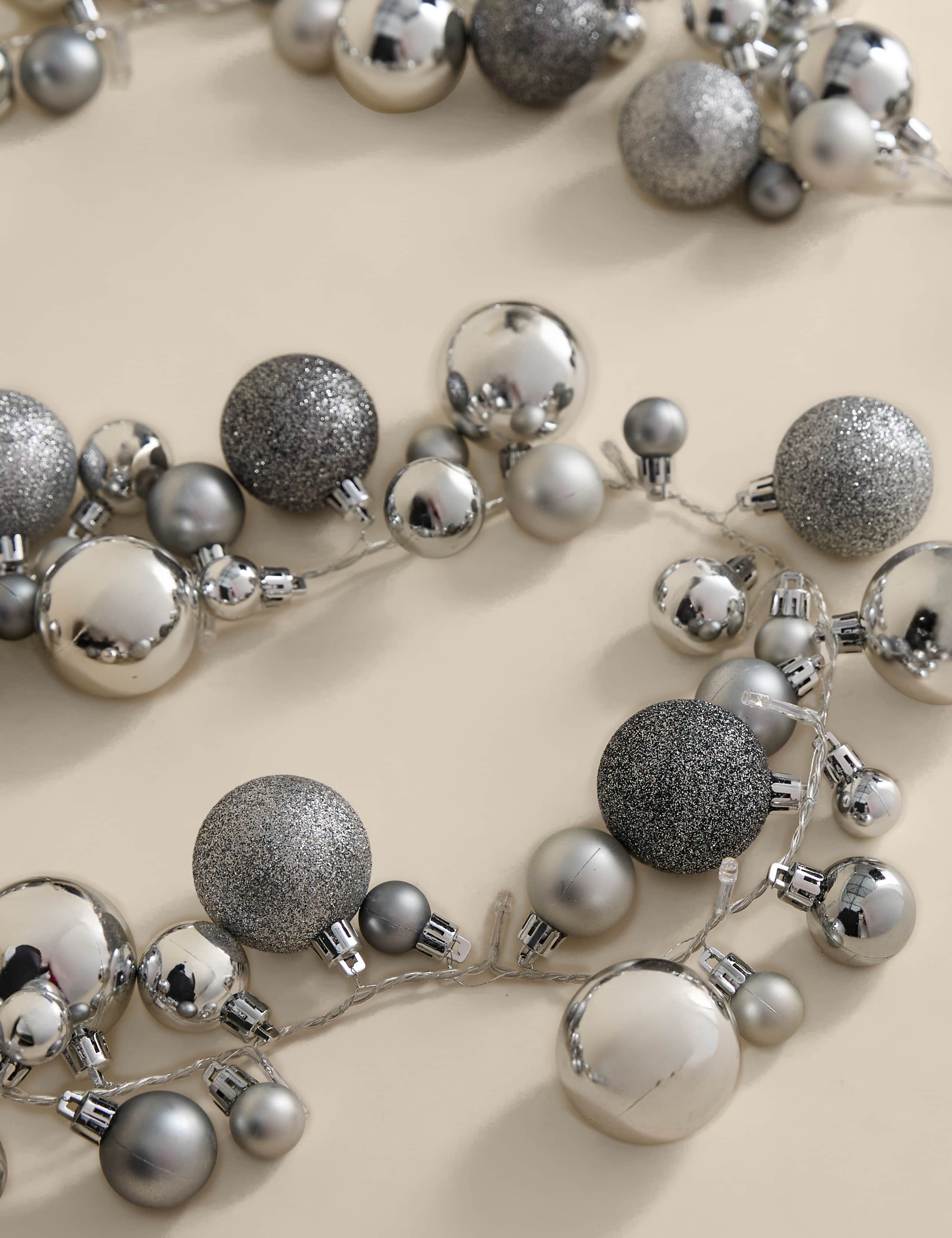 Light Up Silver Bauble Garland 3 of 4