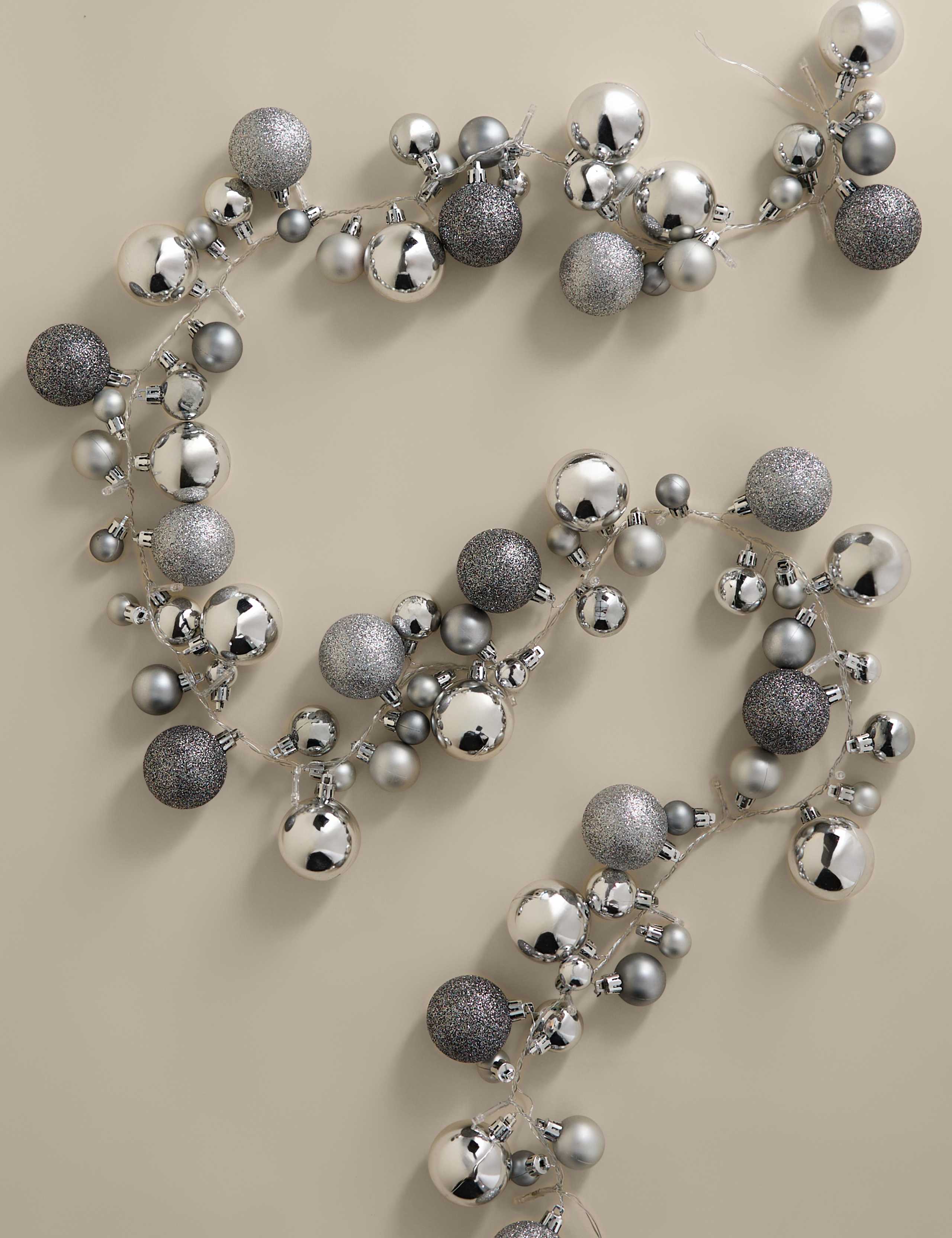 Light Up Silver Bauble Garland 4 of 4