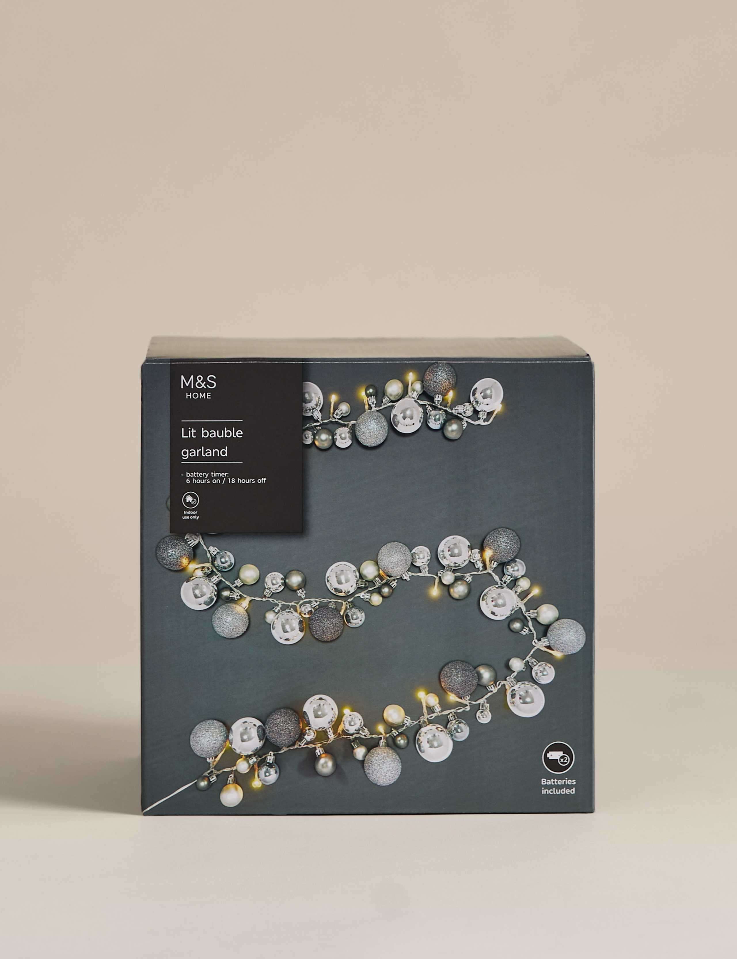 Light Up Silver Bauble Garland 2 of 4