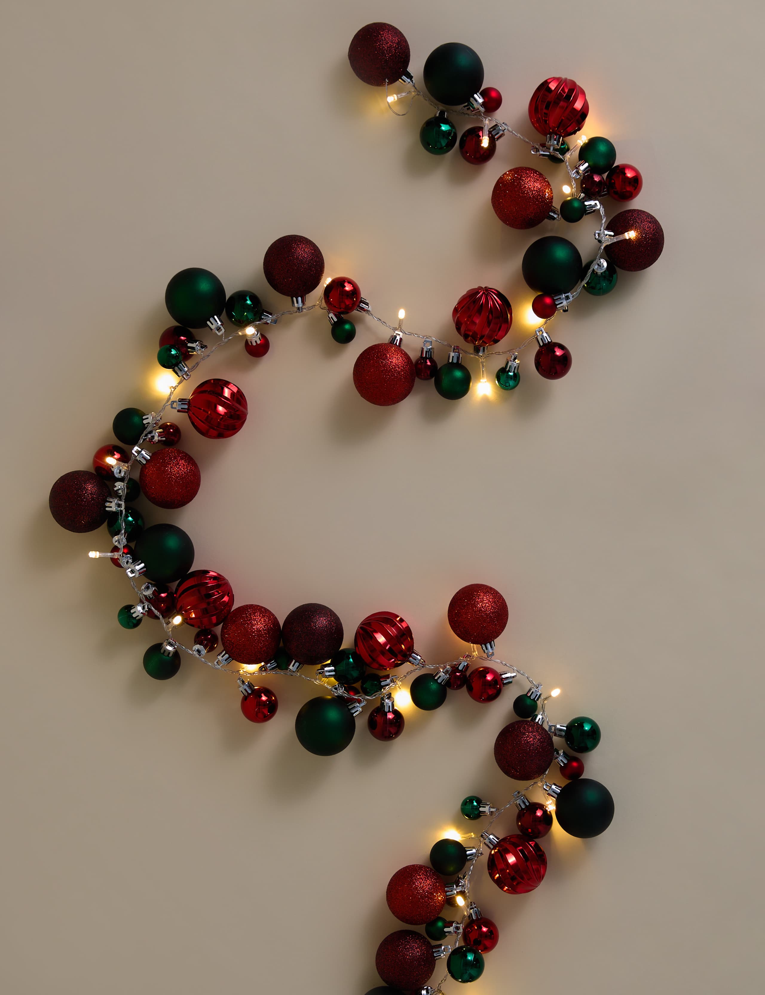 Light Up Silver Bauble Garland 1 of 4