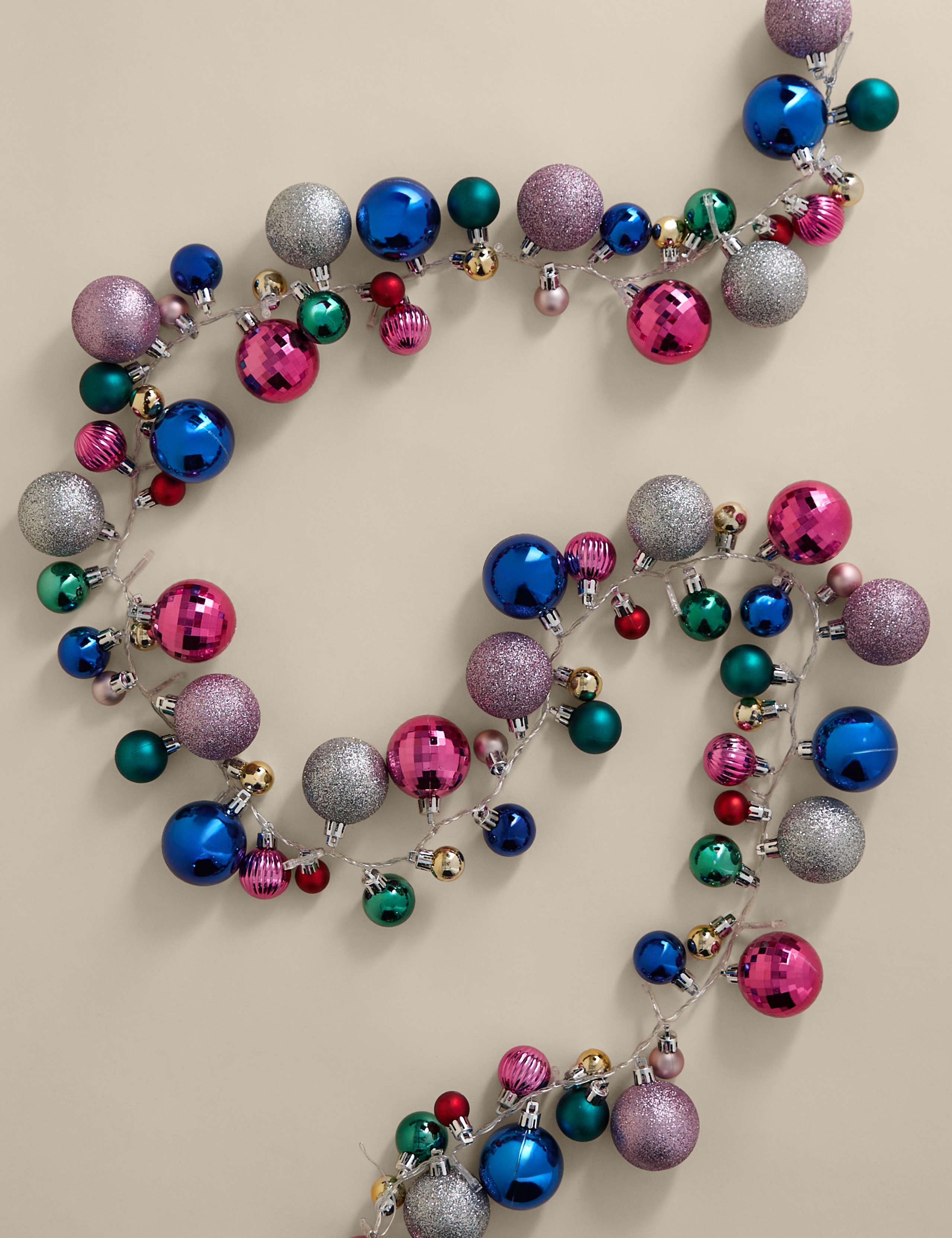 Light Up Silver Bauble Garland 4 of 4