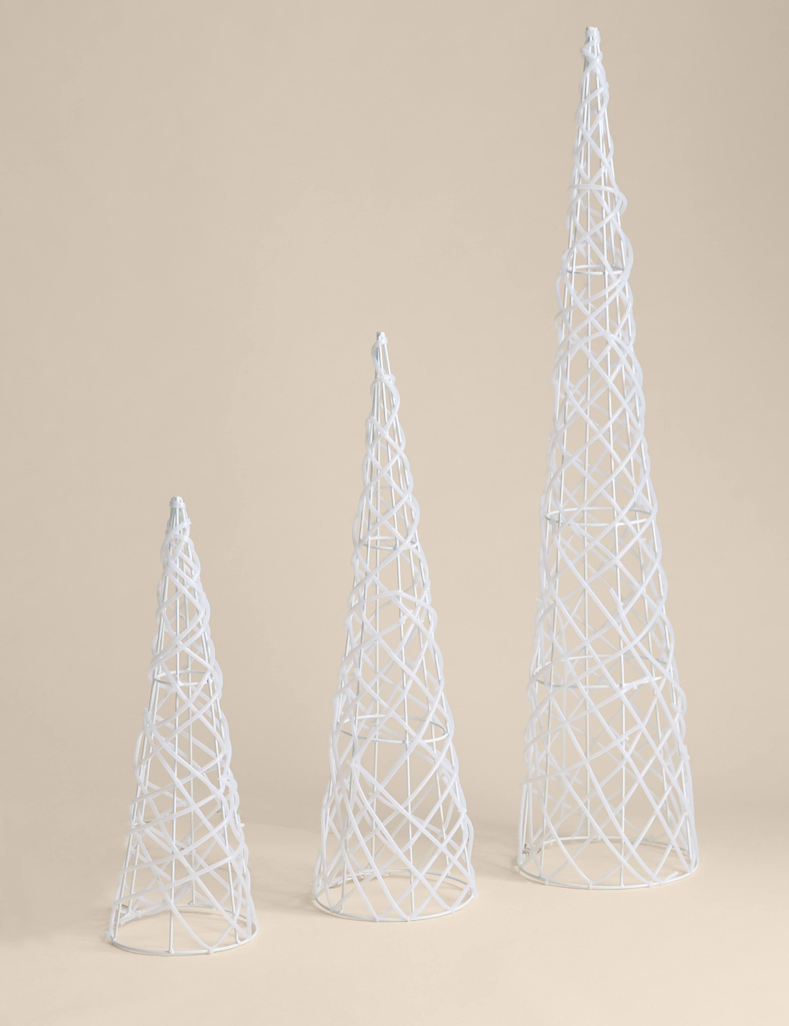3pk Warm White Cone Tree Outdoor Lights 2 of 3