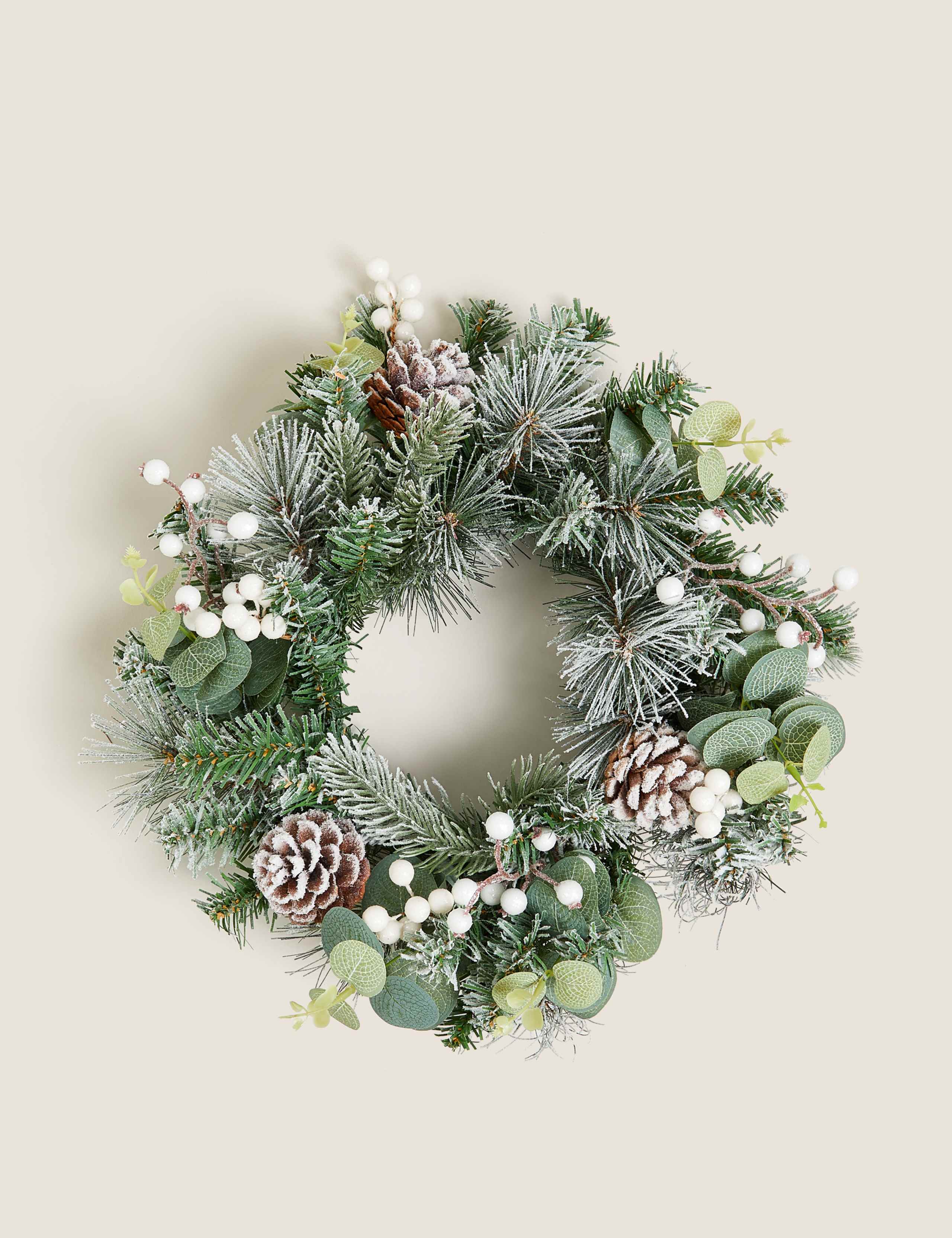 Pine Cone & White Berry Wreath 4 of 5