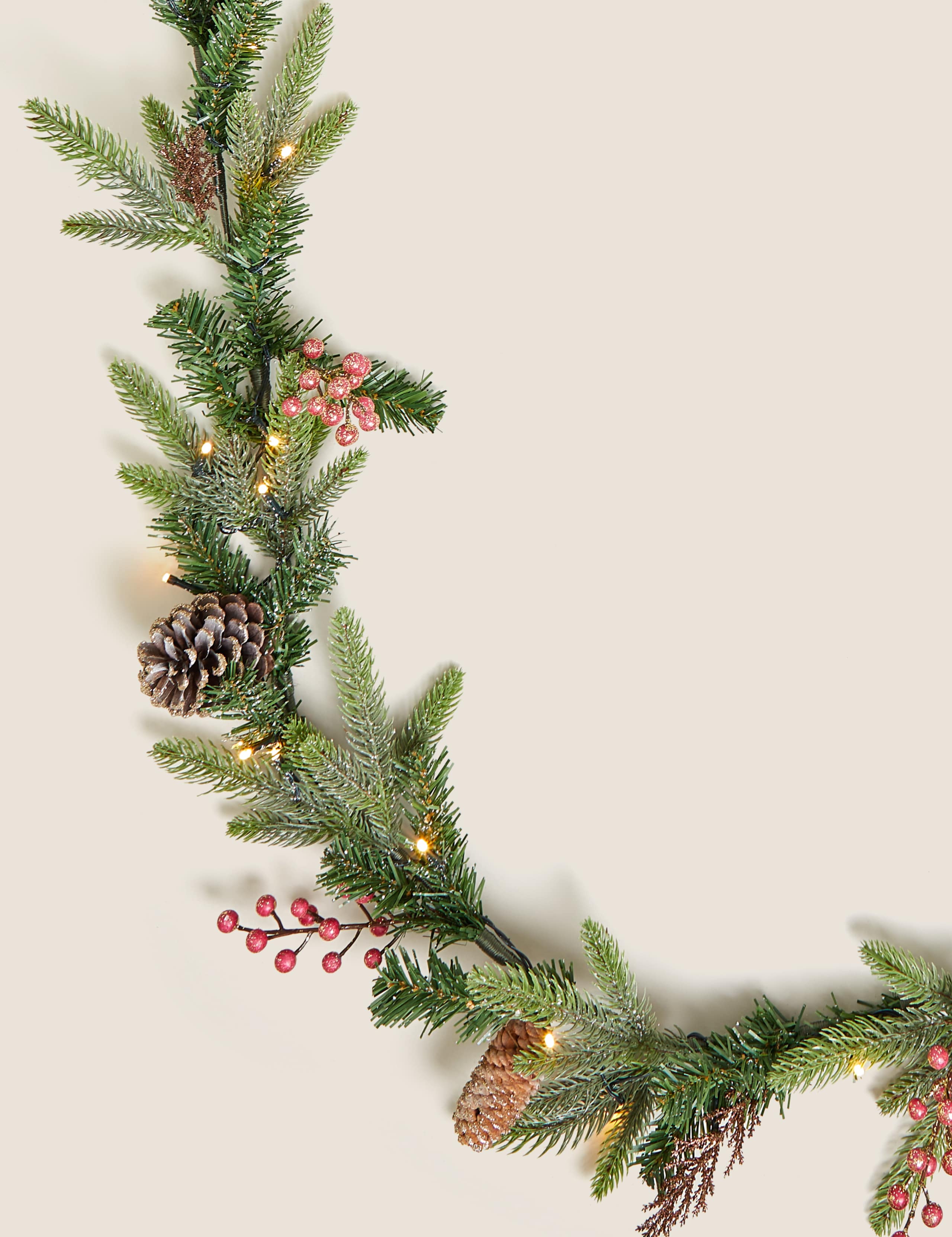 12ft Pre-Lit Pine Cone Garland 3 of 4